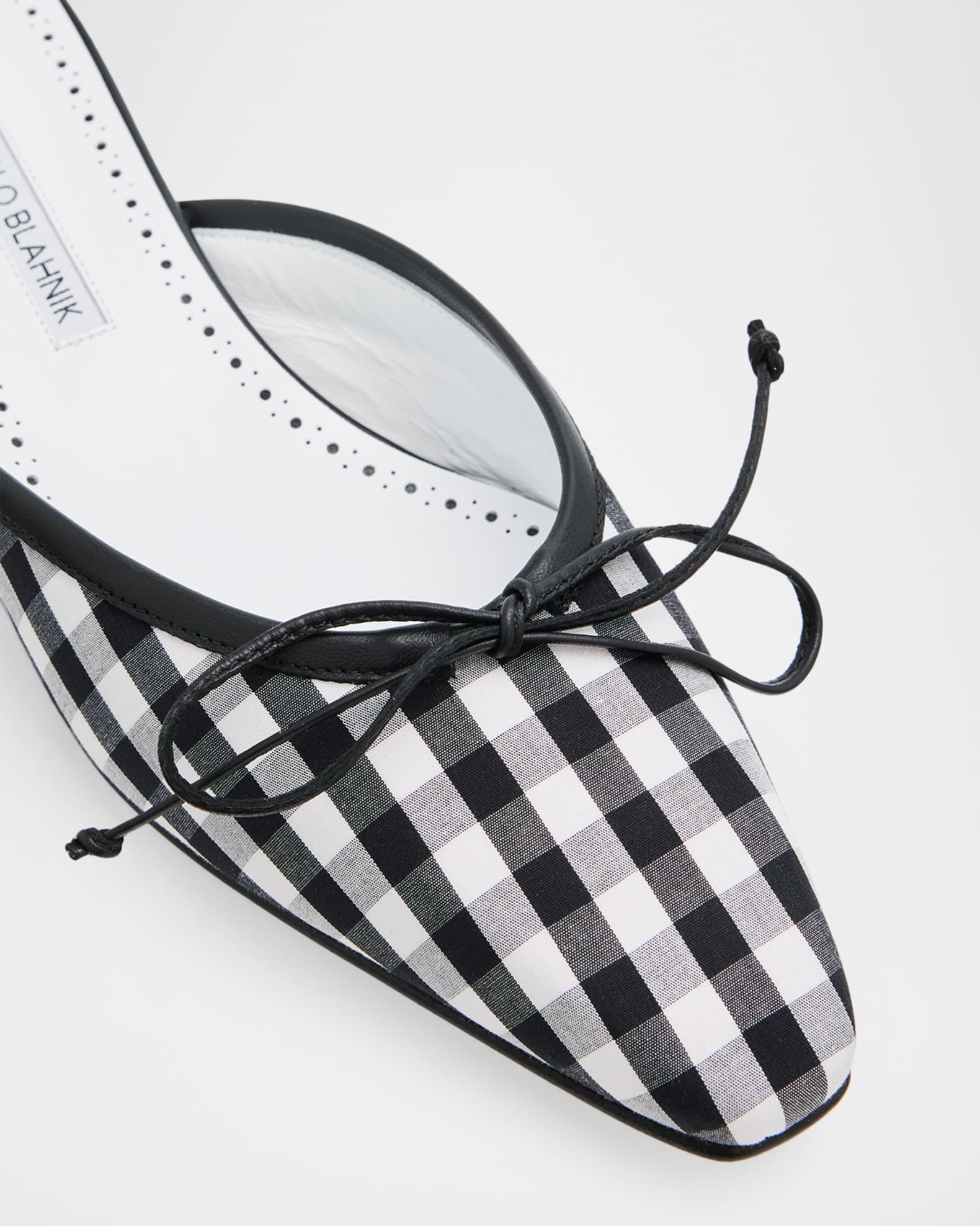 Manolo Blahnik Ballerimu Gingham Mules | Neiman Marcus
