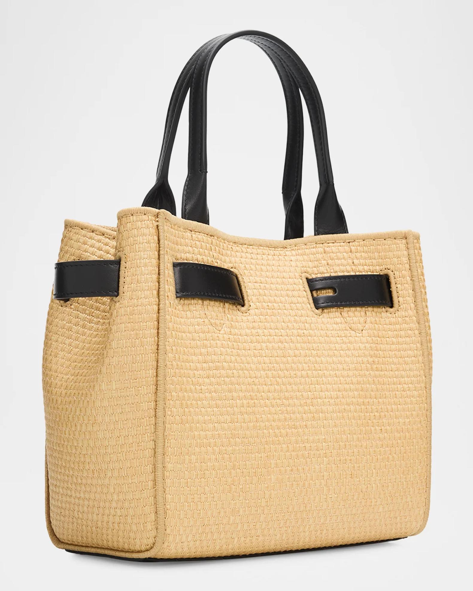TOM FORD Audrey Small Raffia Top-Handle Bag | Neiman Marcus