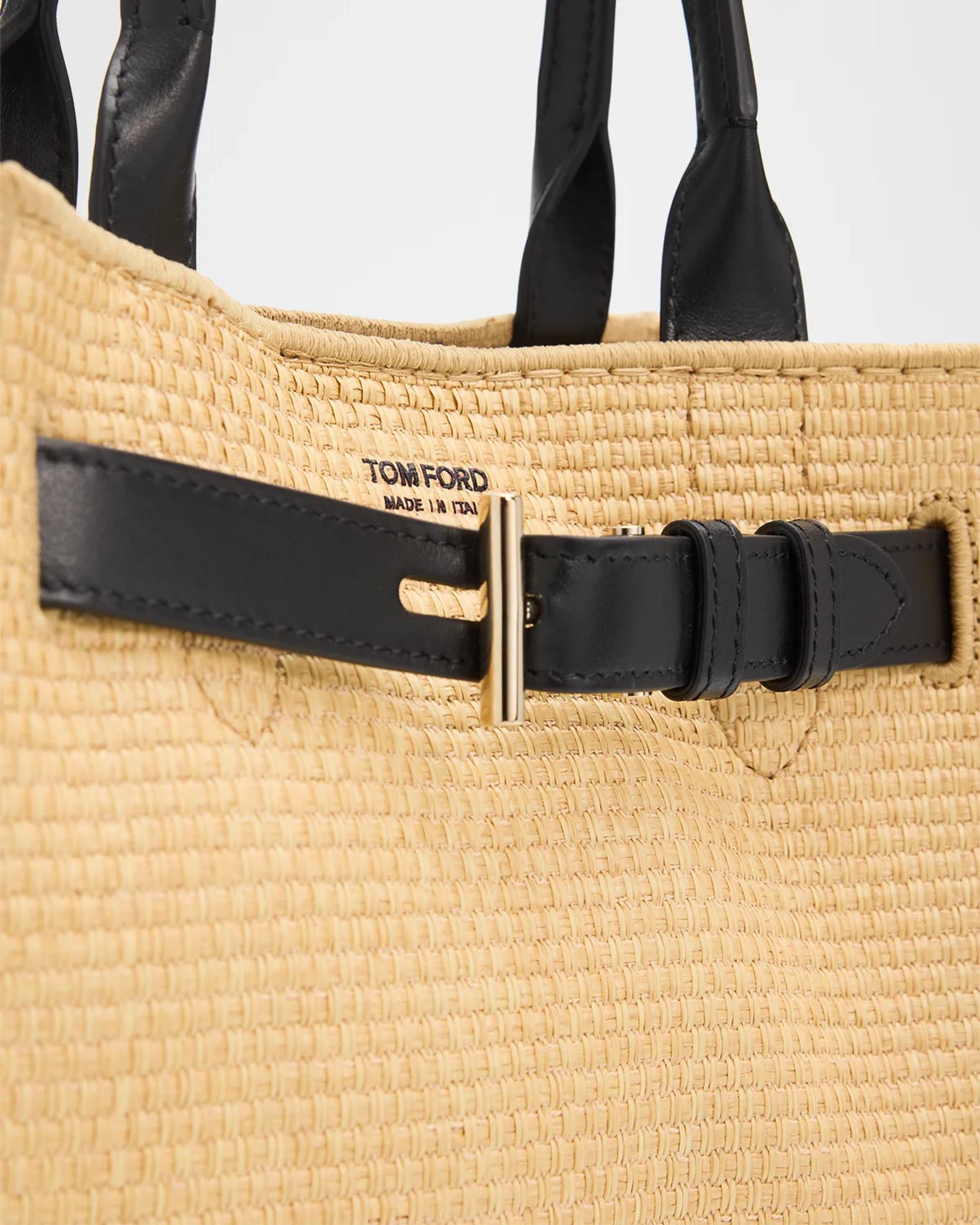 TOM FORD Audrey Small Raffia Top-Handle Bag | Neiman Marcus