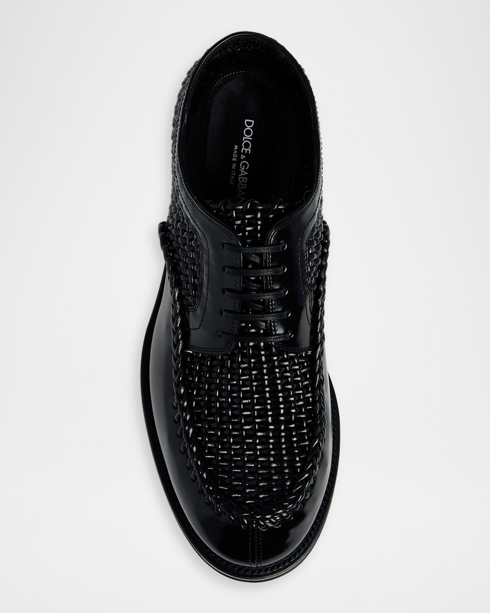 Dolce&Gabbana Men's Calfskin Woven Derby Shoes | Neiman Marcus