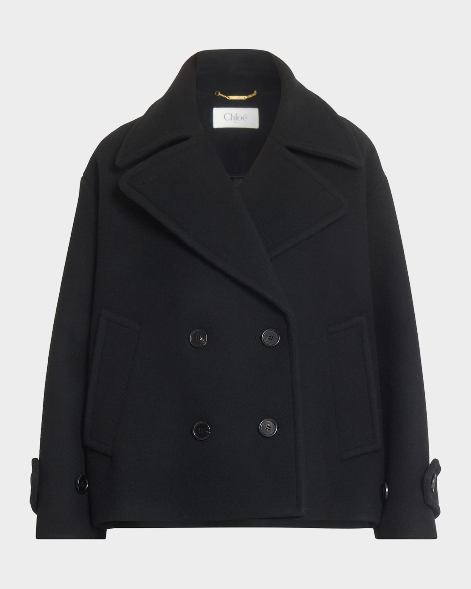 Chloe Double-Breasted Wool Short Coat | Neiman Marcus
