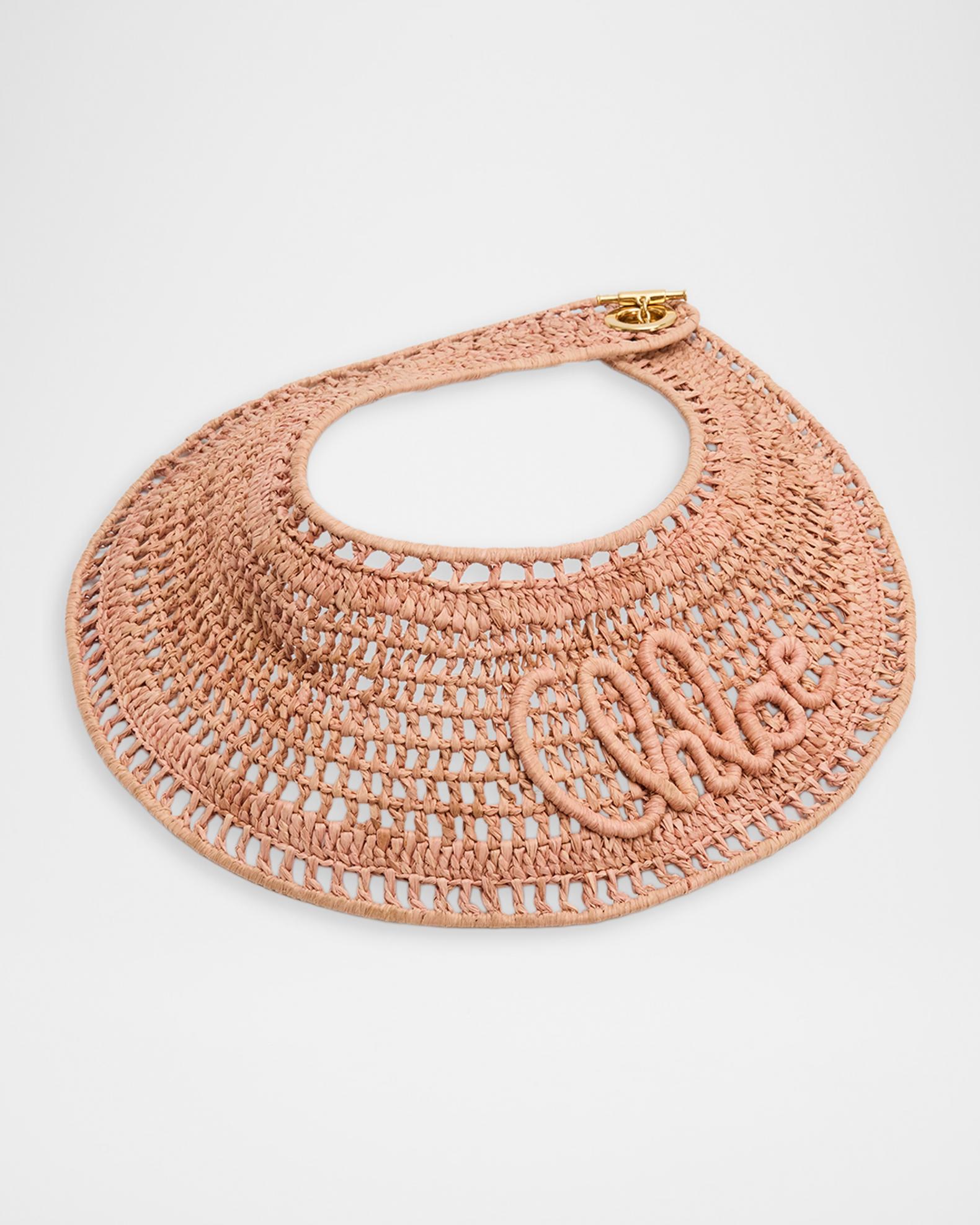 Chloe Raffia Woven Visor | Neiman Marcus