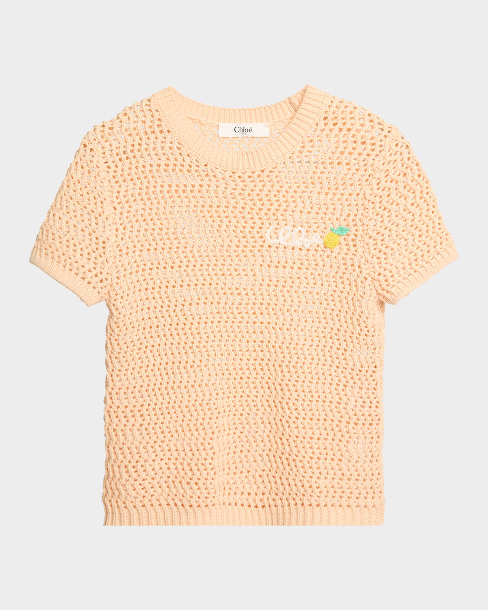 Chloe À La Plage Logo-Embroidered Crochet Cotton Top | Neiman Marcus