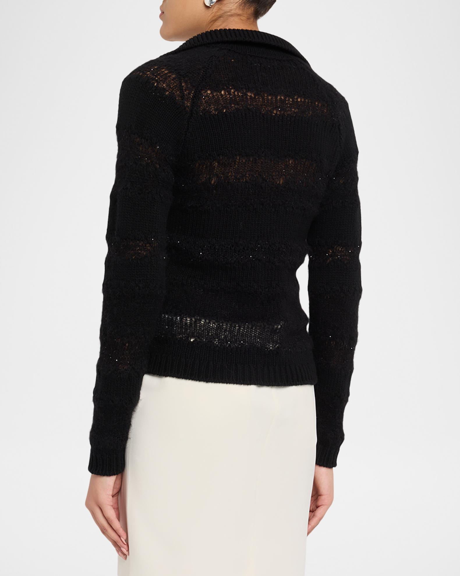Fabiana Filippi Sequin Striped Knit Sweater | Neiman Marcus