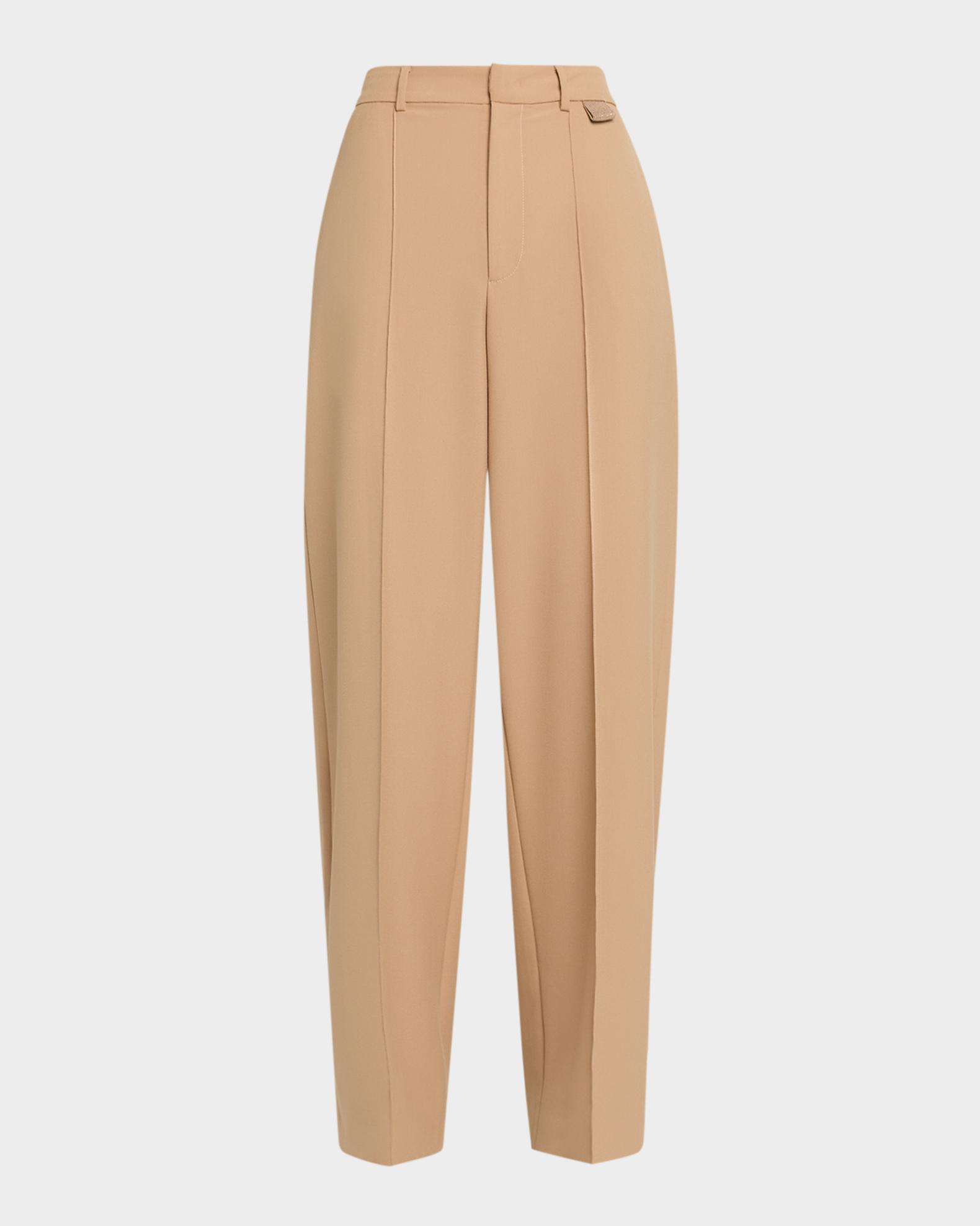 Fabiana Filippi Tapered Tech Fluid Wool Trousers | Neiman Marcus