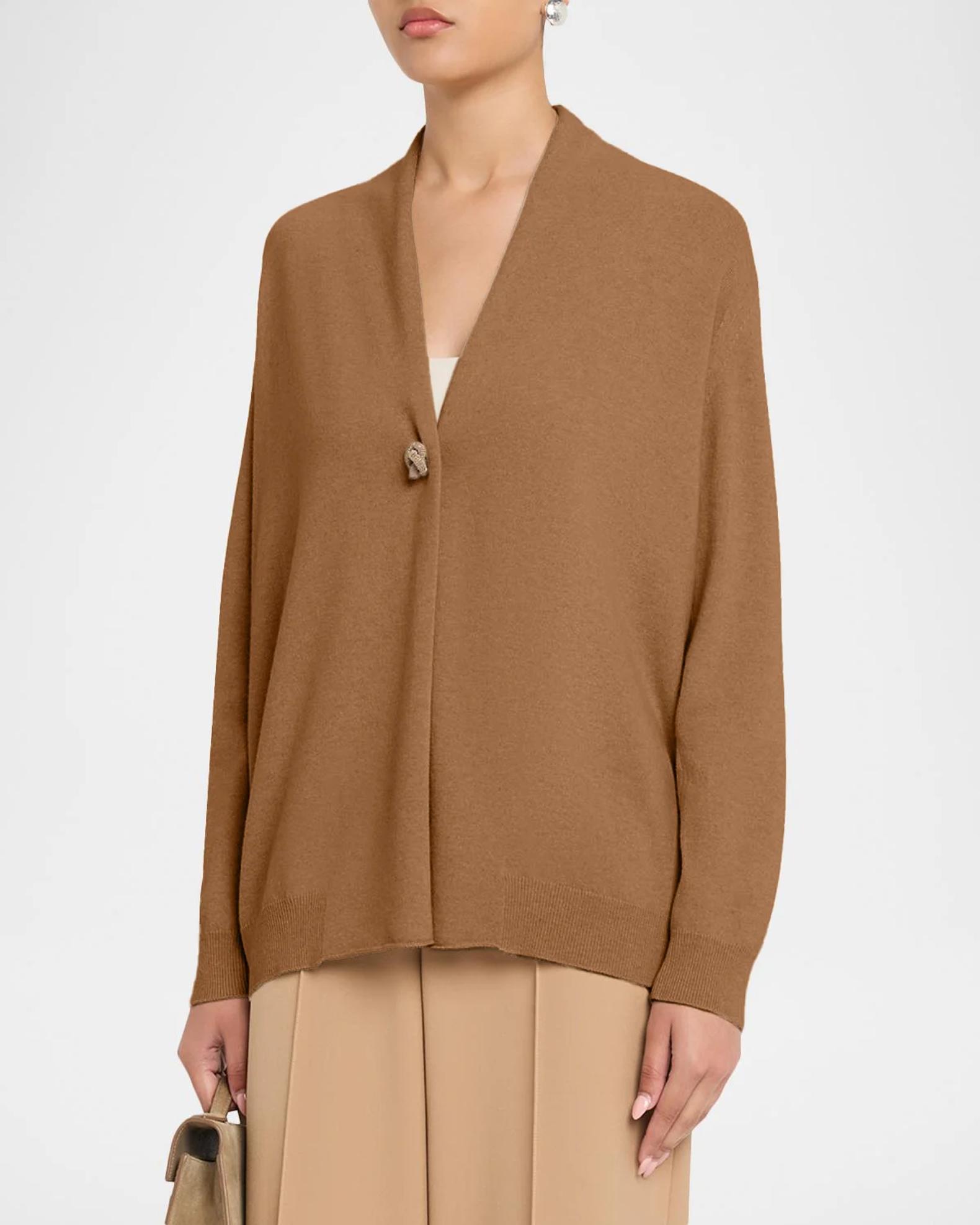 Fabiana Filippi Knot-Embellished Knit Cardigan | Neiman Marcus