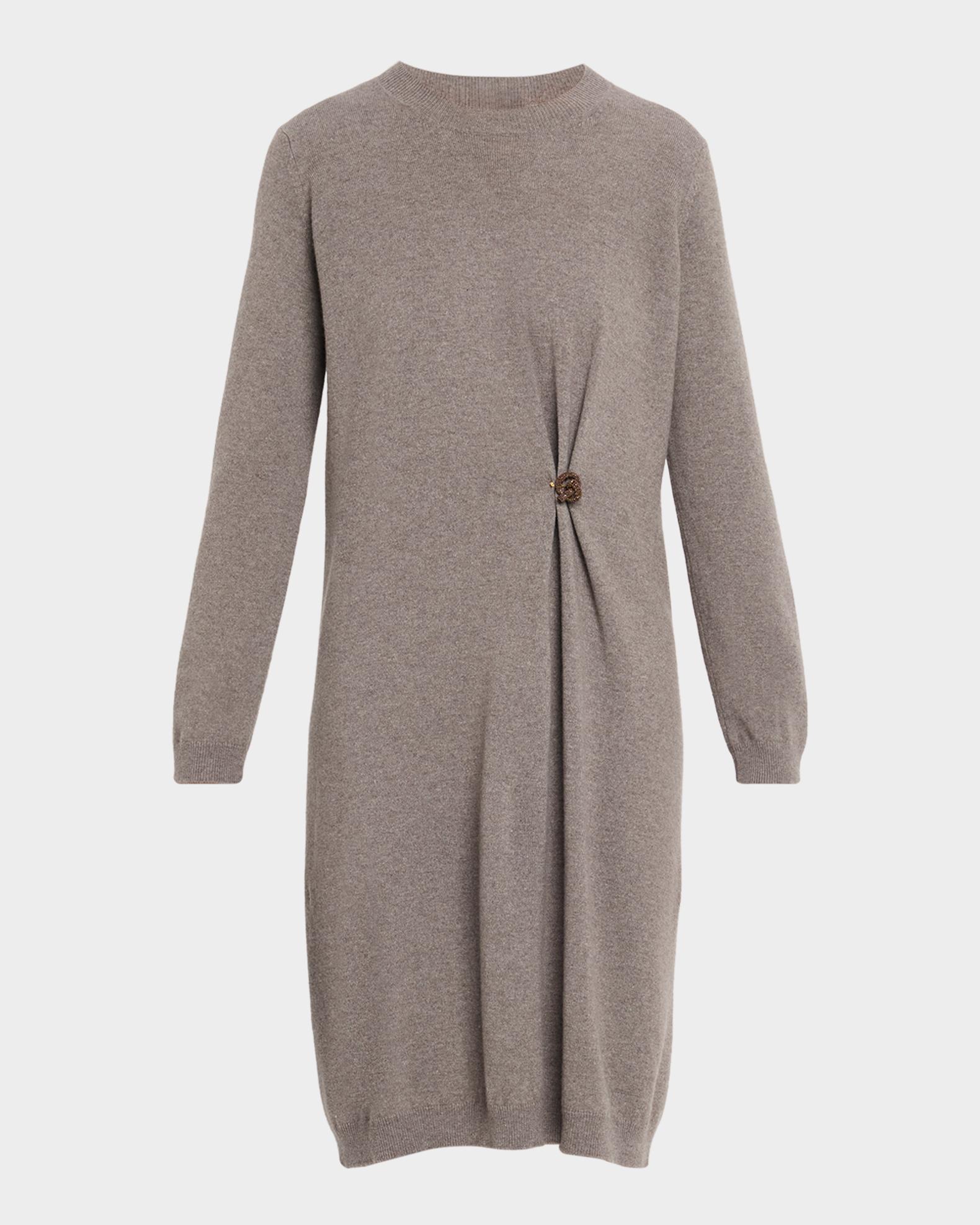 /シロ様FABIANA FILIPPI ウール ワンピース リブ付き イタリア製 Fabiana Filippi Brooch-Embellished Knit Sweater Dress | Neiman Marcus