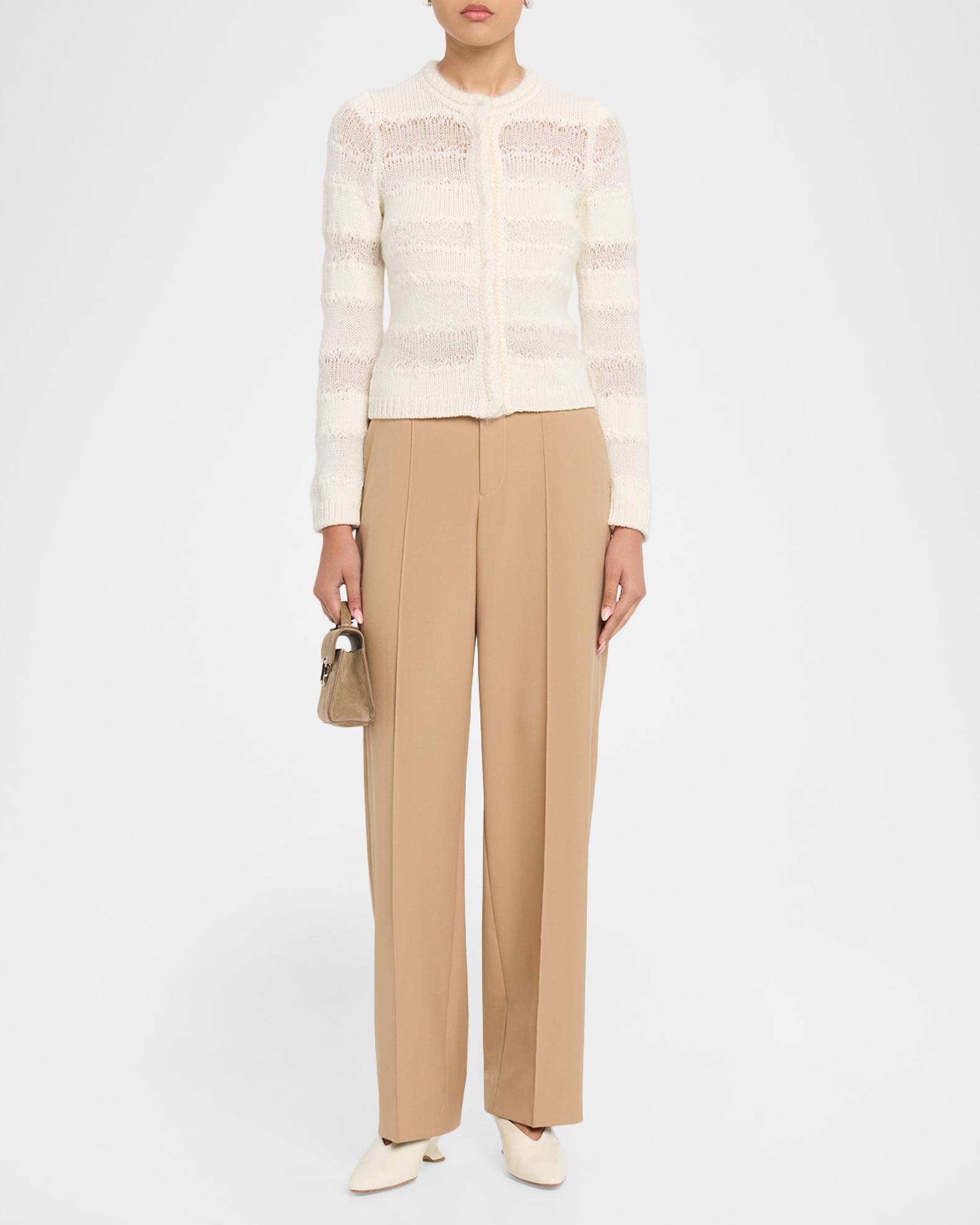 Fabiana Filippi Mohair-Blend Openwork Pointelle Cardigan | Neiman