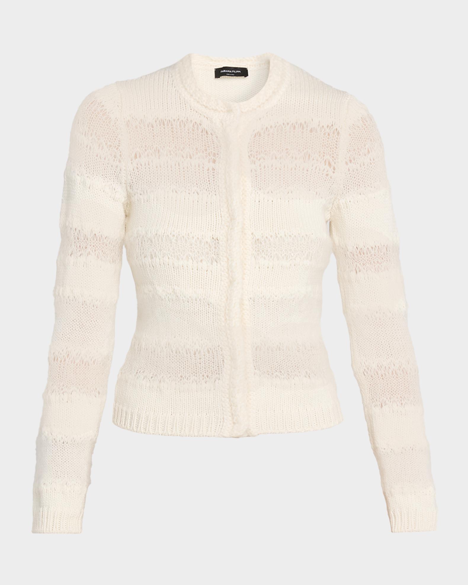 Fabiana Filippi Mohair-Blend Openwork Pointelle Cardigan | Neiman