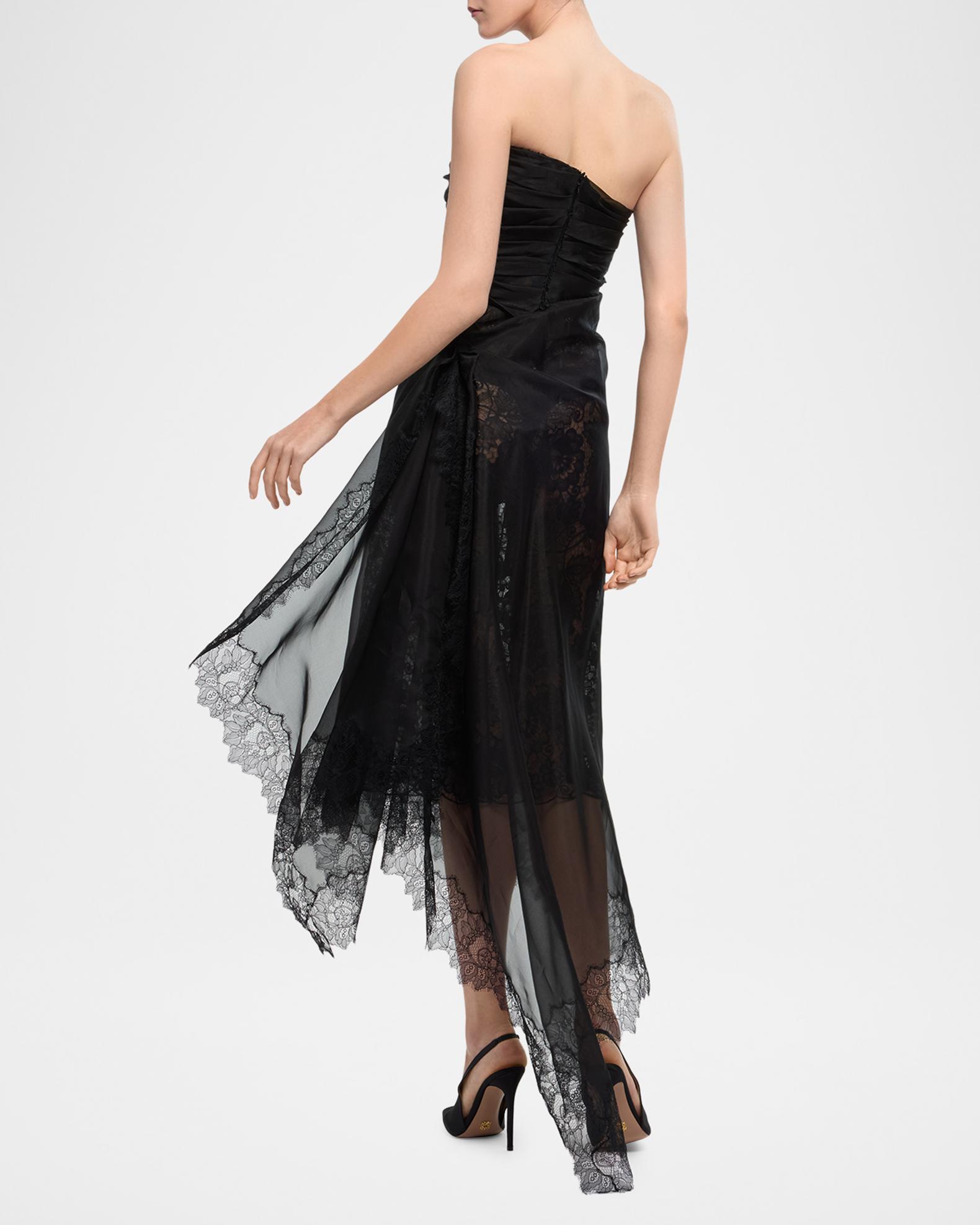 carolina herrera asymmetric layered dress Elie Saab Strapless Lace-Trim Midi Condition:Excellent Sometimes you encounter a Elegant Mini Dress Backless Hardware Venezia Cowl