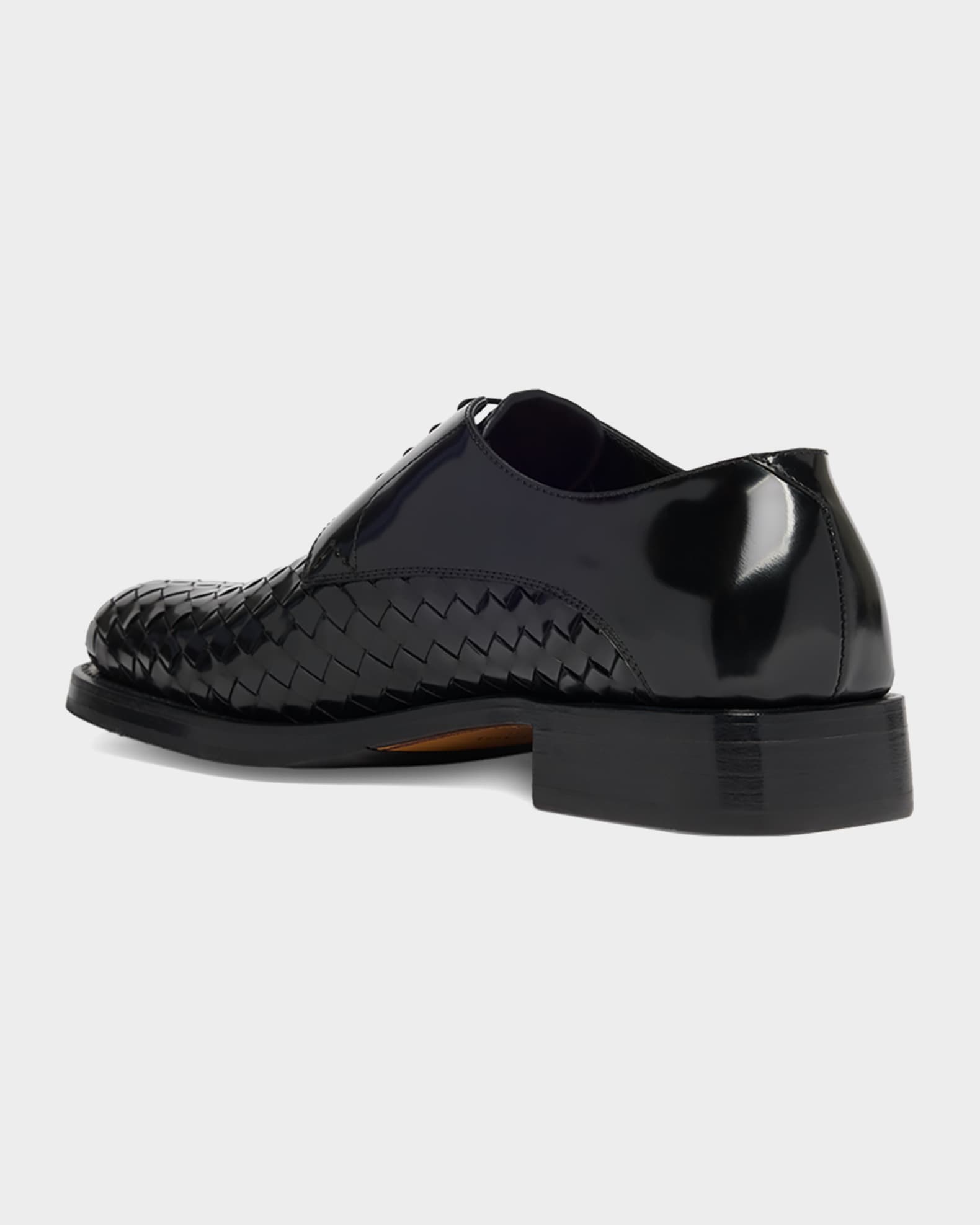 Bottega Veneta Men's Smashed Intrecciato Leather Derby Shoes