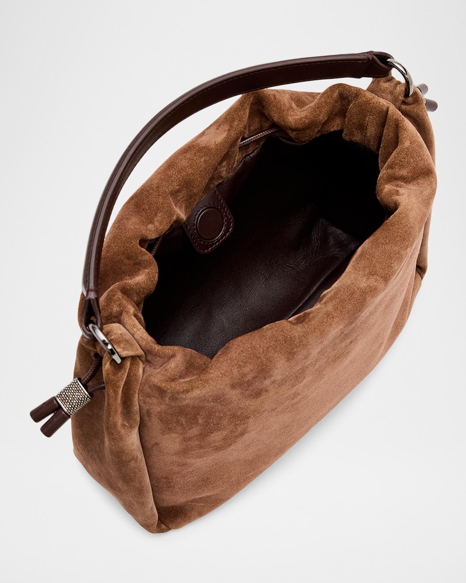 Brunello Cucinelli Drawstring Suede Top-Handle Bag | Neiman Marcus
