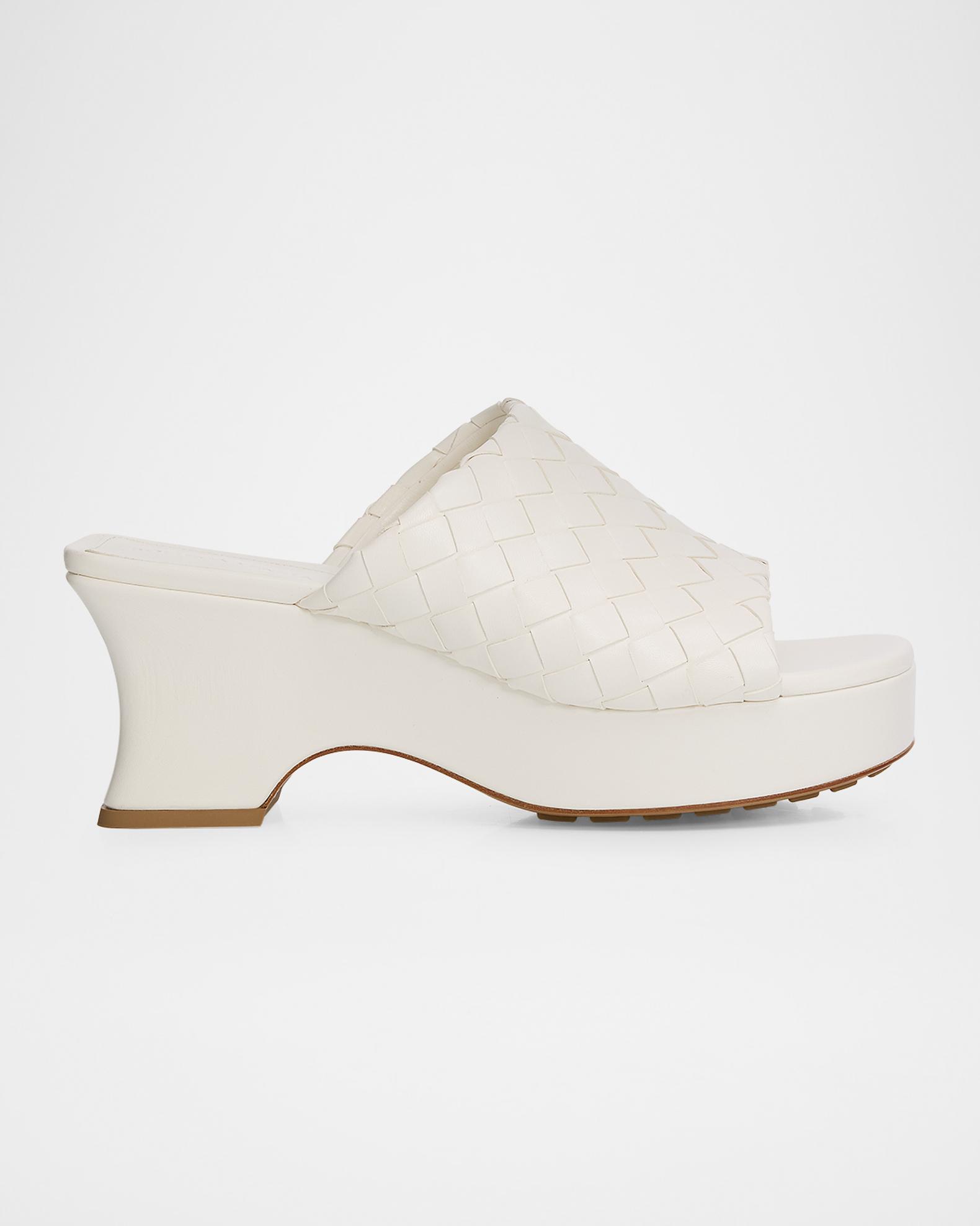 Bottega Veneta 70mm Rosita Intrecciato Leather Wedge Mules