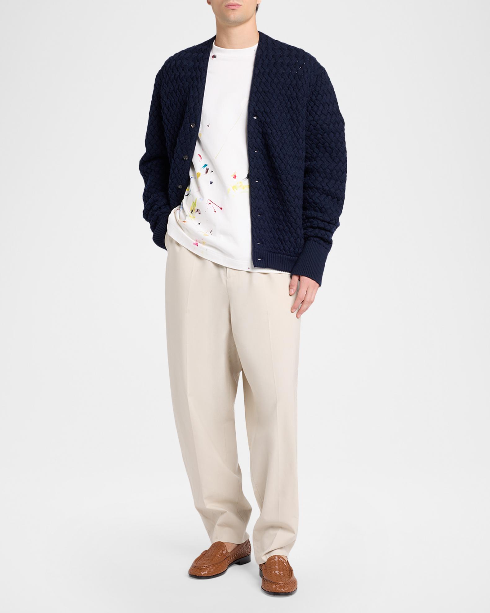 Bottega Veneta Men's Intrecciato Wool Knit Cardigan | Neiman Marcus