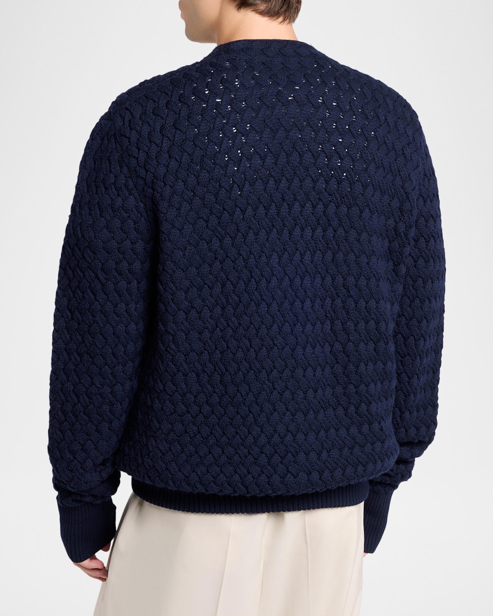 BOTTEGA VENETA カシミヤ シルク ニット ダークネイビー 52 Bottega Veneta Men's Intrecciato Wool Knit Cardigan | Neiman Marcus
