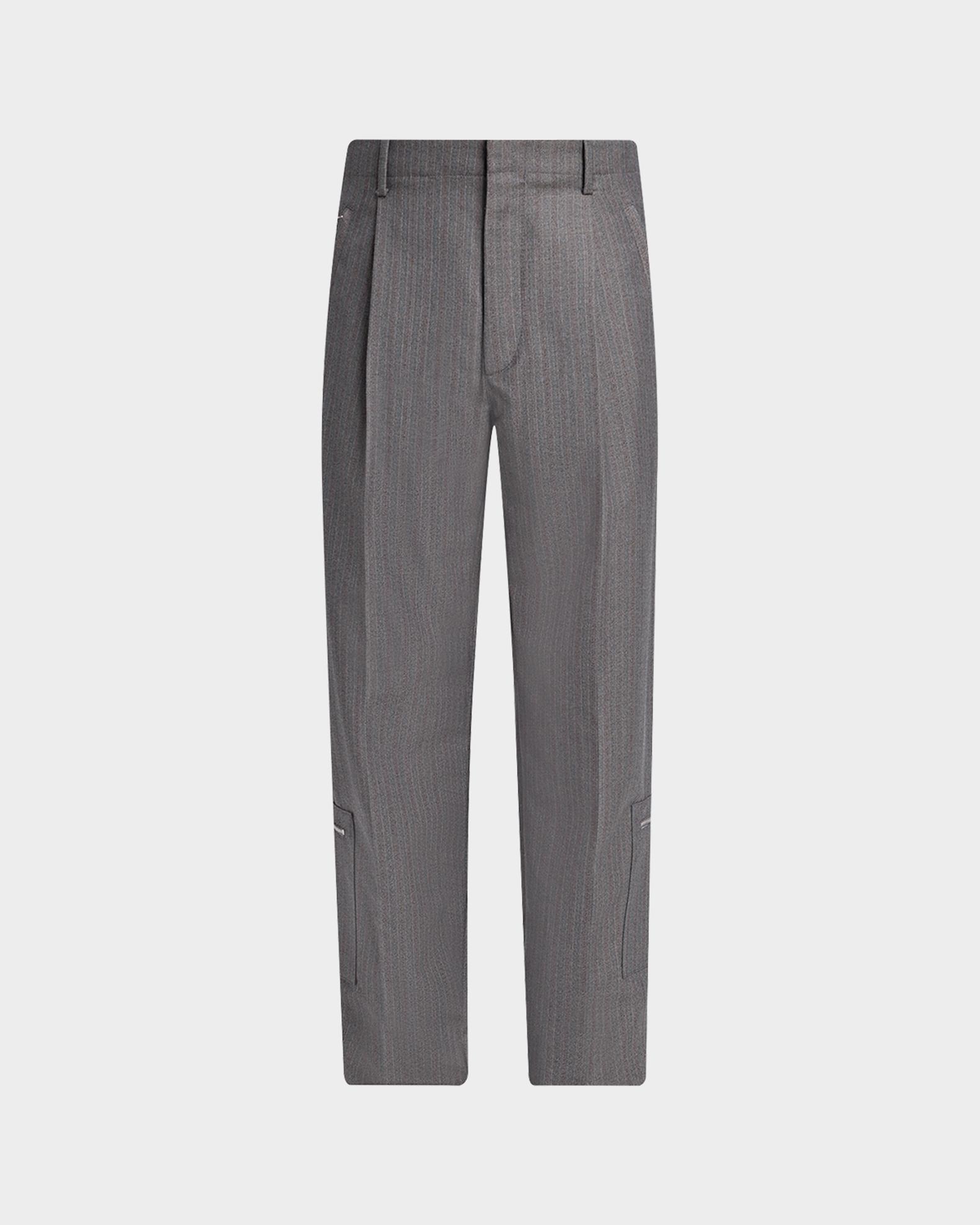 Bottega Veneta Men's Cargo Pocket Shadow Stripe Pleated Trousers