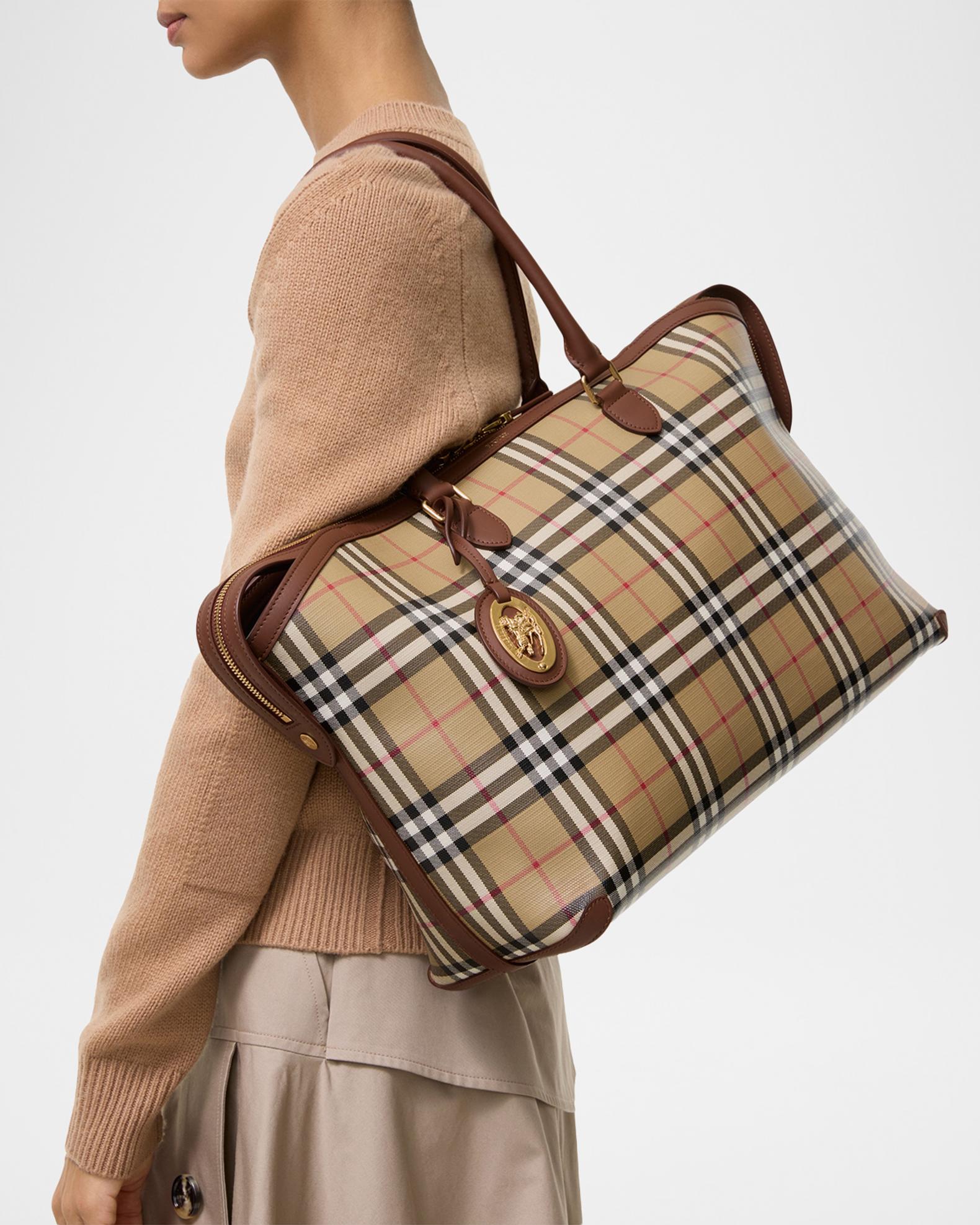 Burberry Medium Check Zip Tote Bag | Neiman Marcus