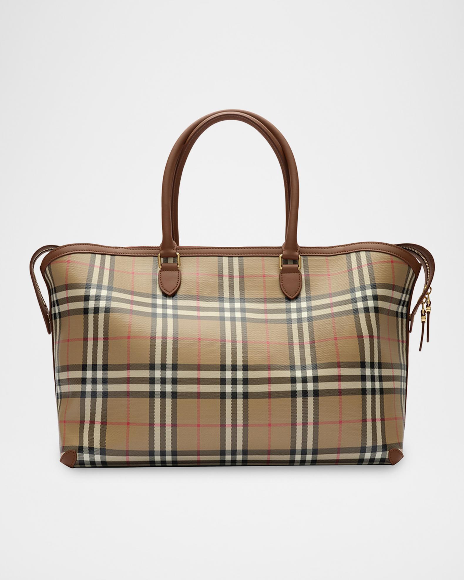 Burberry Medium Check Zip Tote Bag | Neiman Marcus
