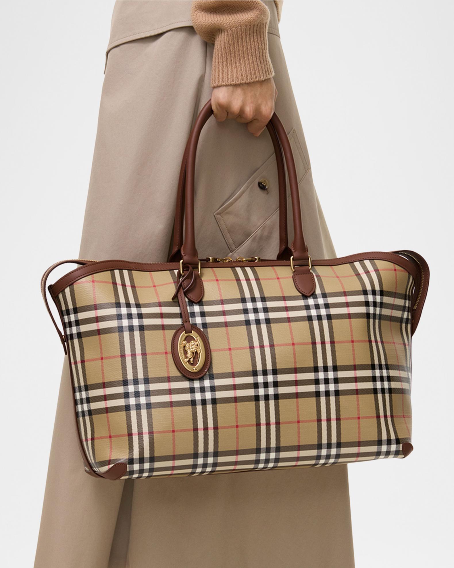 Burberry Medium Check Zip Tote Bag | Neiman Marcus