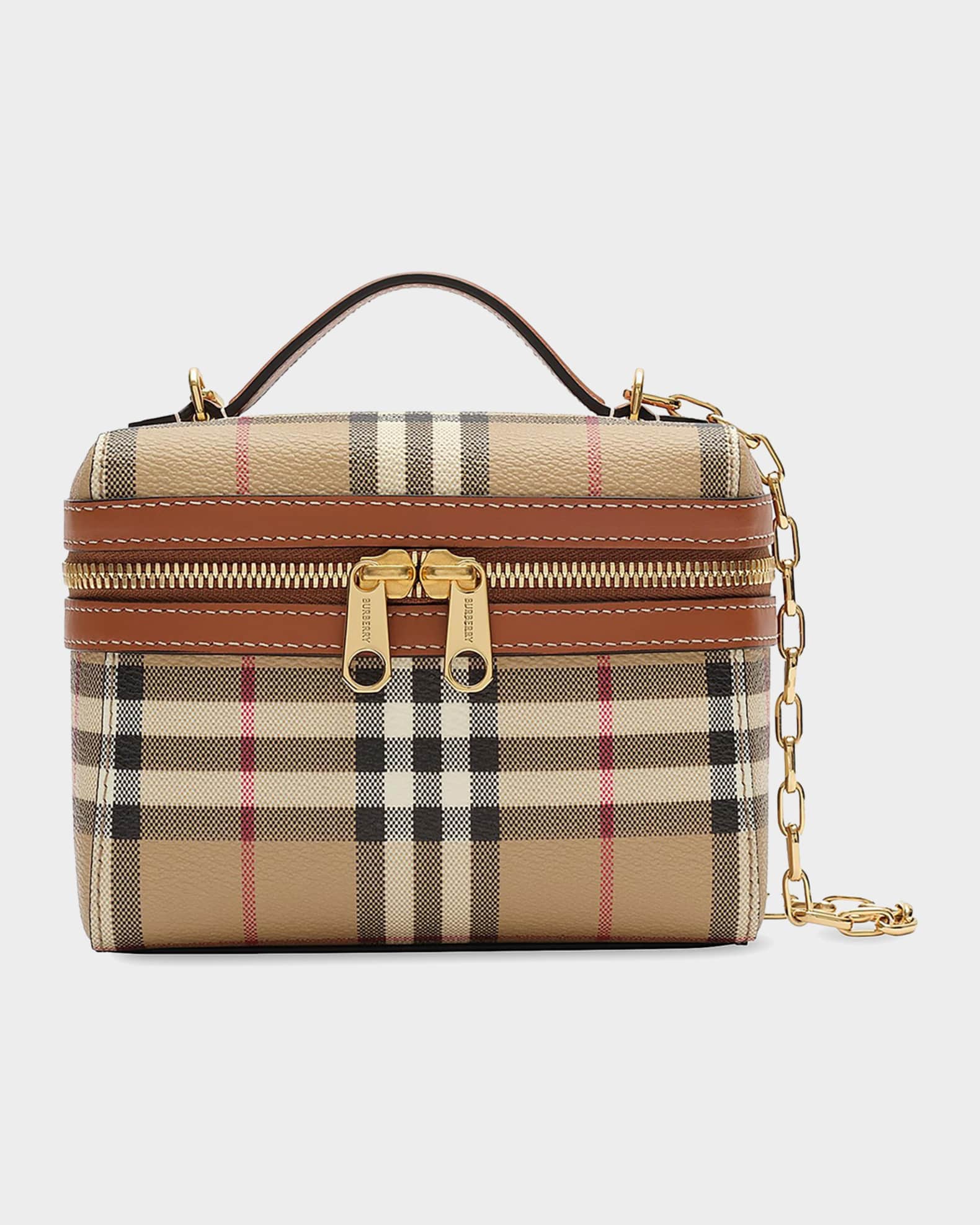 Burberry Mini Check Vanity Bag | Neiman Marcus