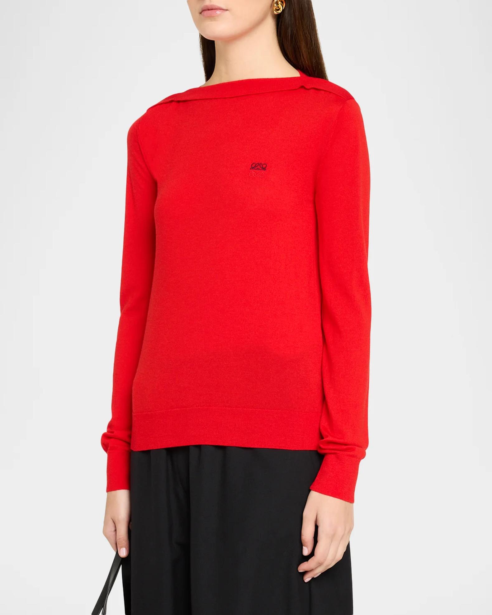 LOEWE Boatneck Wool-Blend Sweater | Neiman Marcus