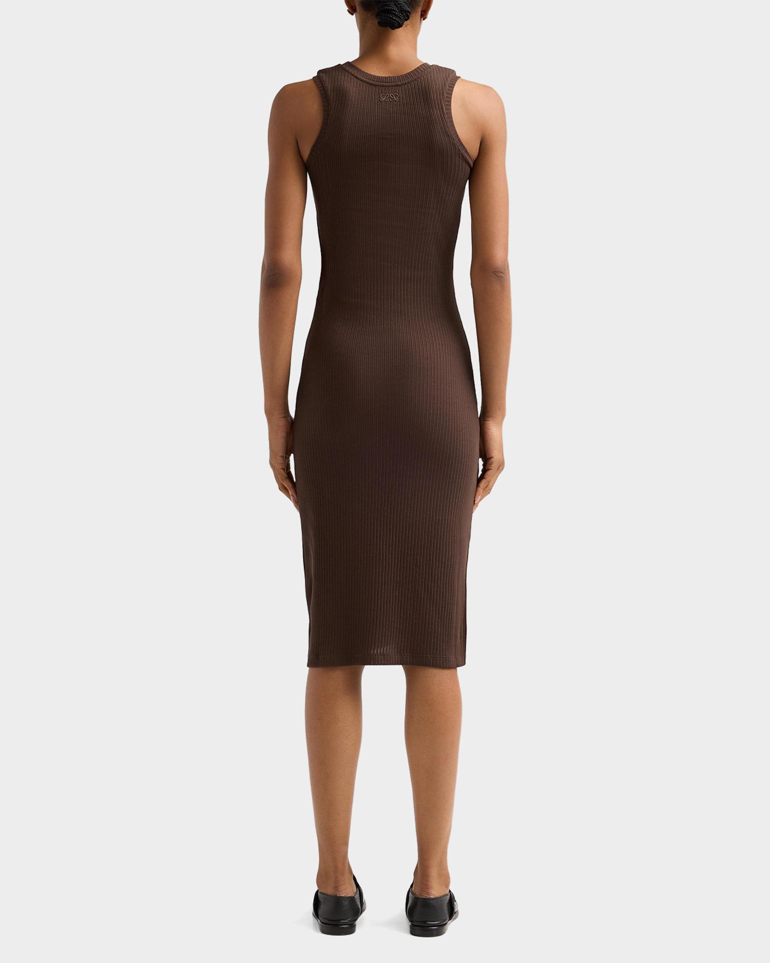 loewe brown dress Ribbed Midi Ladies dresses