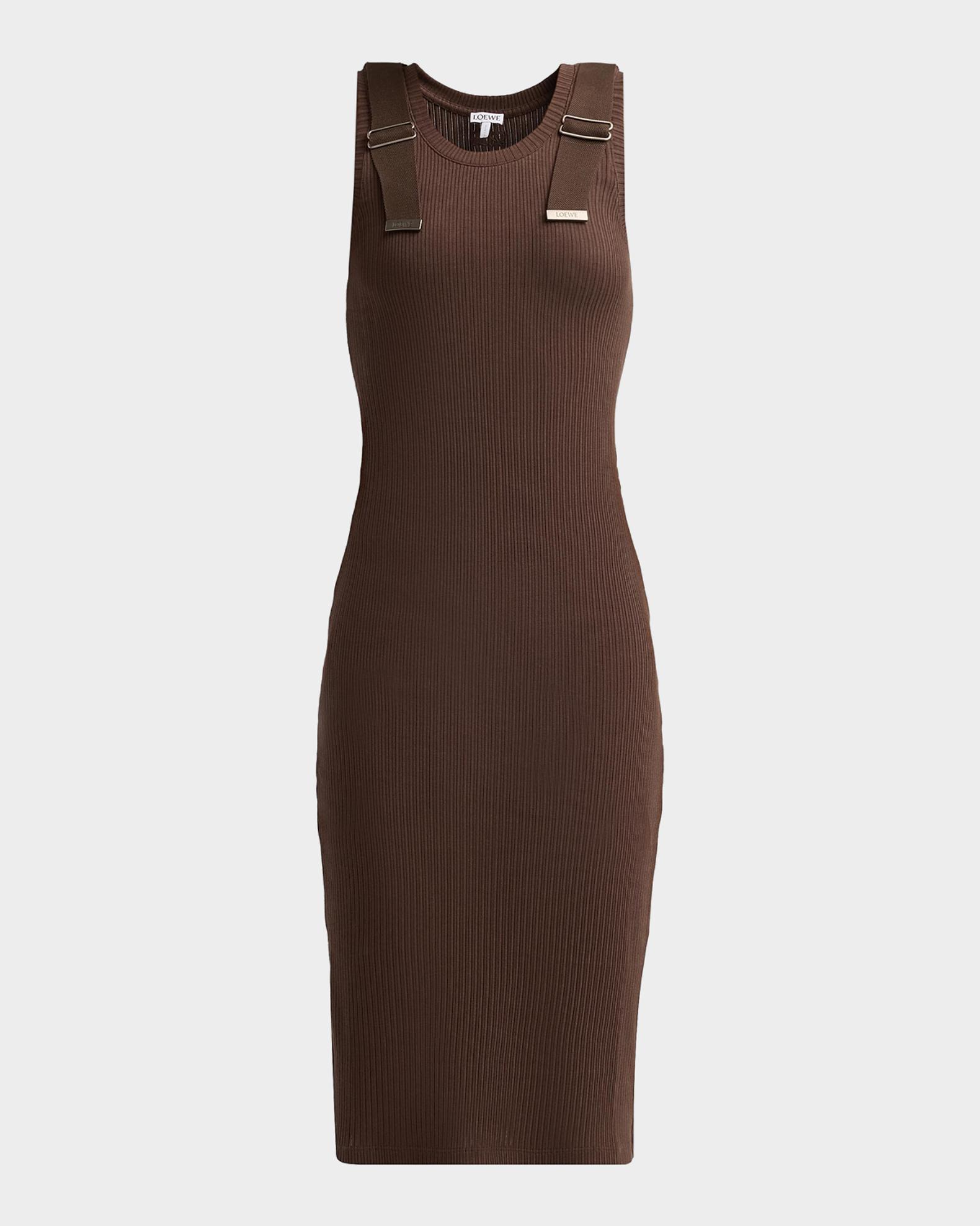 loewe brown dress Ribbed Midi Dress, Brown, Women's, XS Color:Black (6) Blissful Step Women's Opened 510 tall Men > Clothing > Bermudas and Shorts