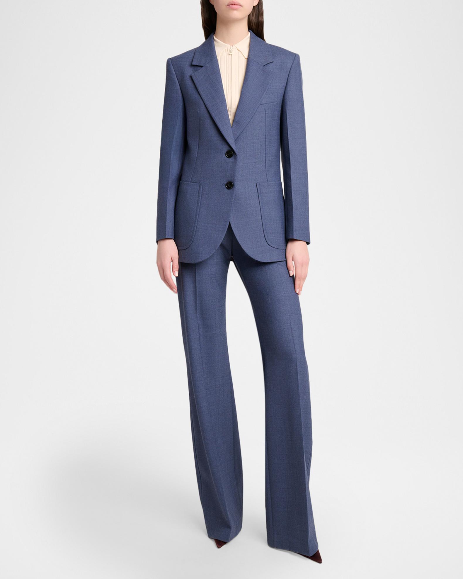 Victoria Beckham Stretch-Wool Patch-Pocket Jacket | Neiman Marcus