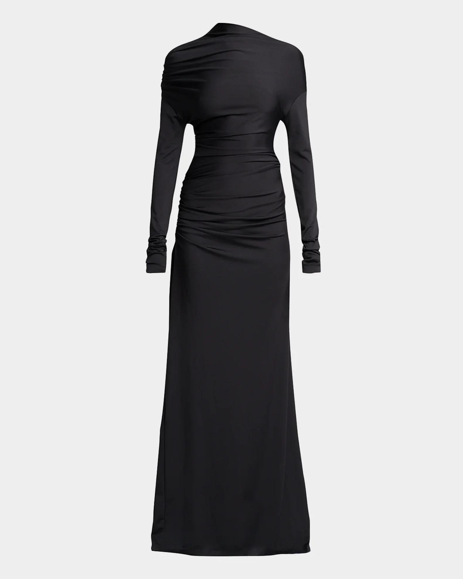 formal victoria beckham dresses Draped Long-Sleeve Column Gown stylish children fashion