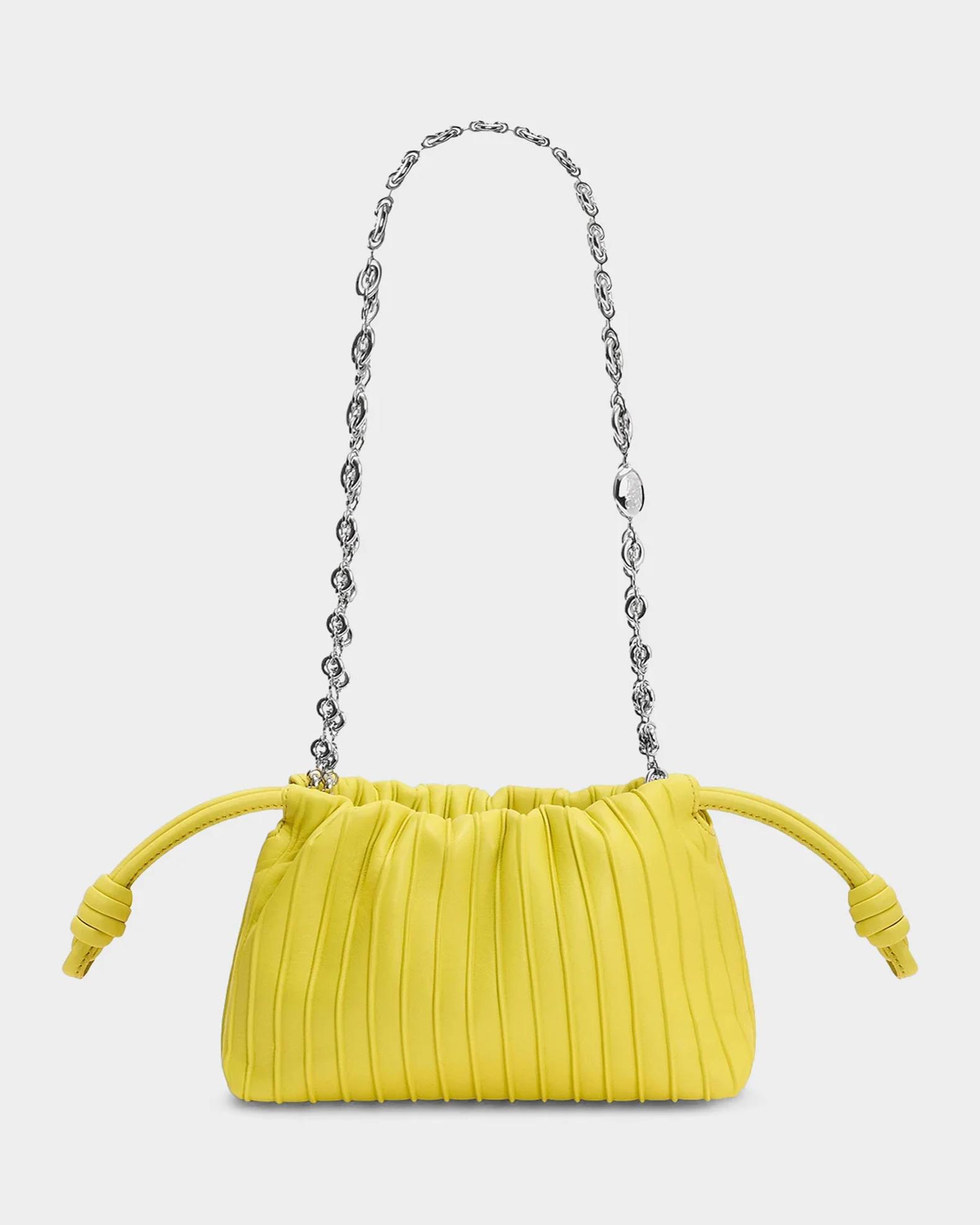 LOEWE Flamenco Pleated Shoulder Bag in Napa Leather | Neiman Marcus