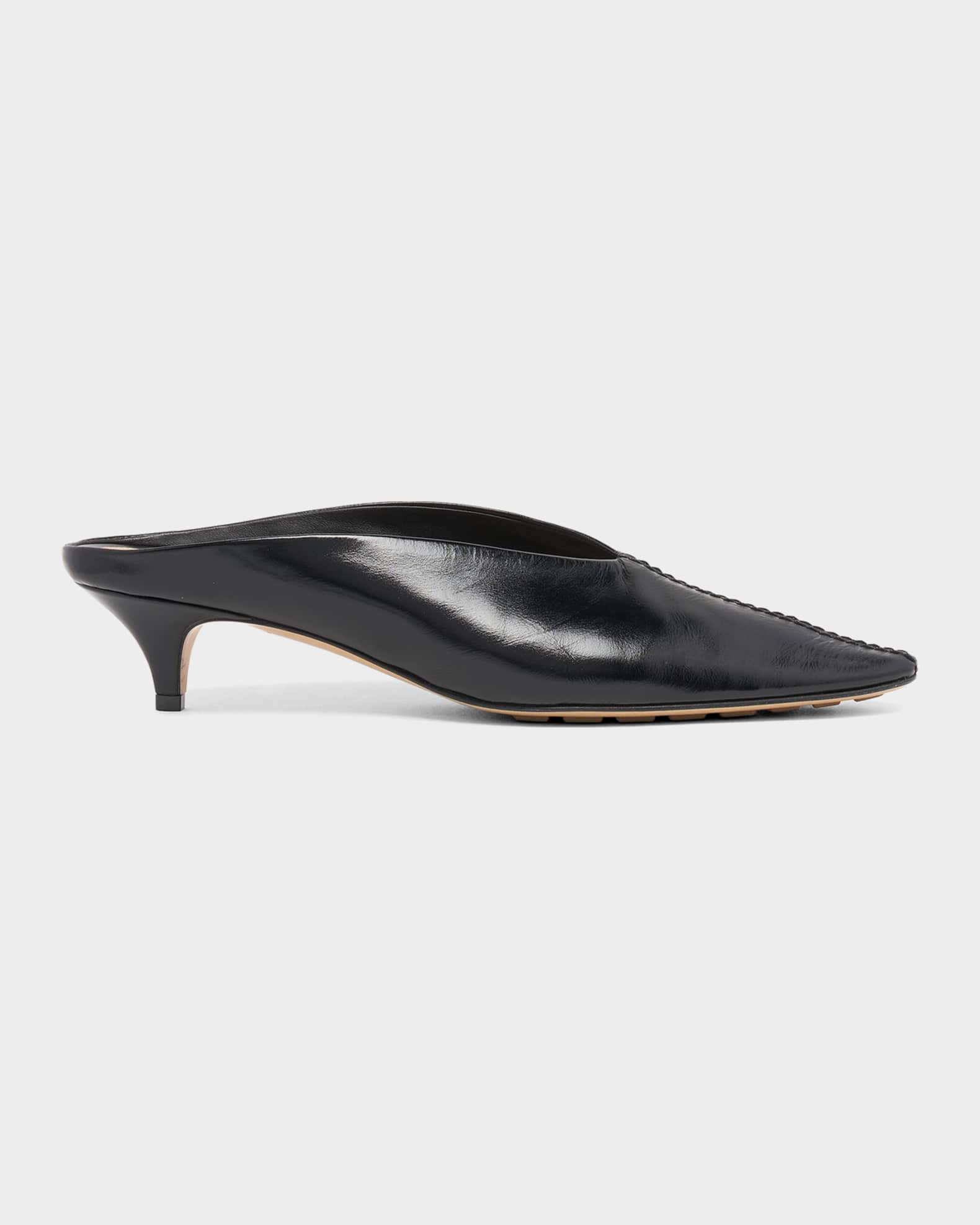 Bottega Veneta 黒 ナパレザー ミュール Bottega Veneta 40mm Vesta Nappa Leather Mule Pumps | Neiman Marcus