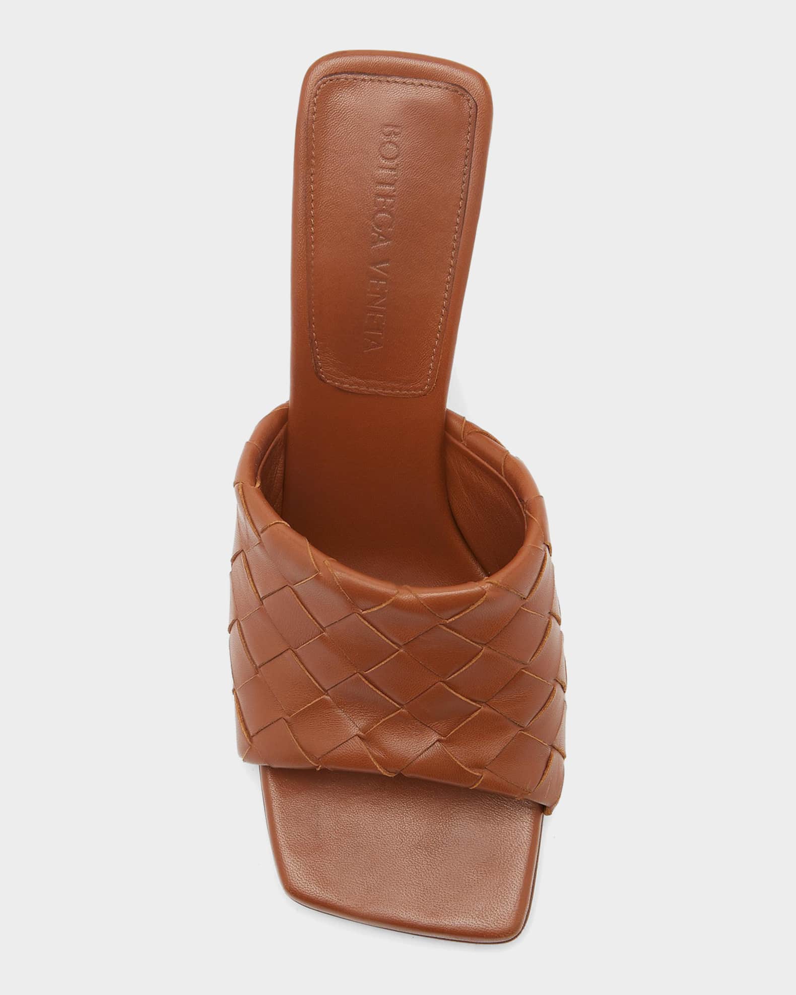 BOTTEGA VENETA ブラウン スエード ミュール Bottega Veneta 90mm Parco Intrecciato Leather Mule Sandals