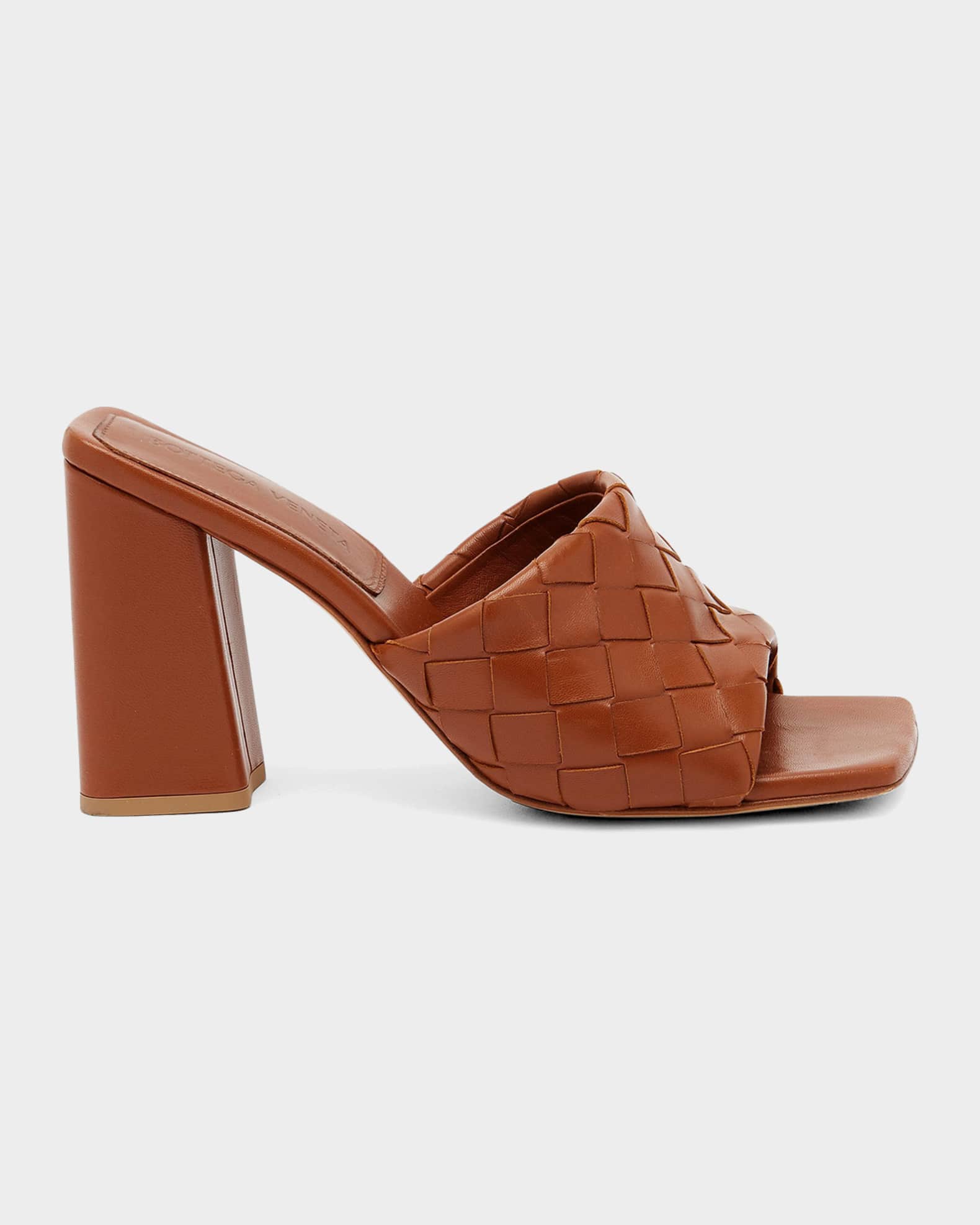 BOTTEGA VENETA ブラウン スエード ミュール Bottega Veneta 90mm Parco Intrecciato Leather Mule Sandals