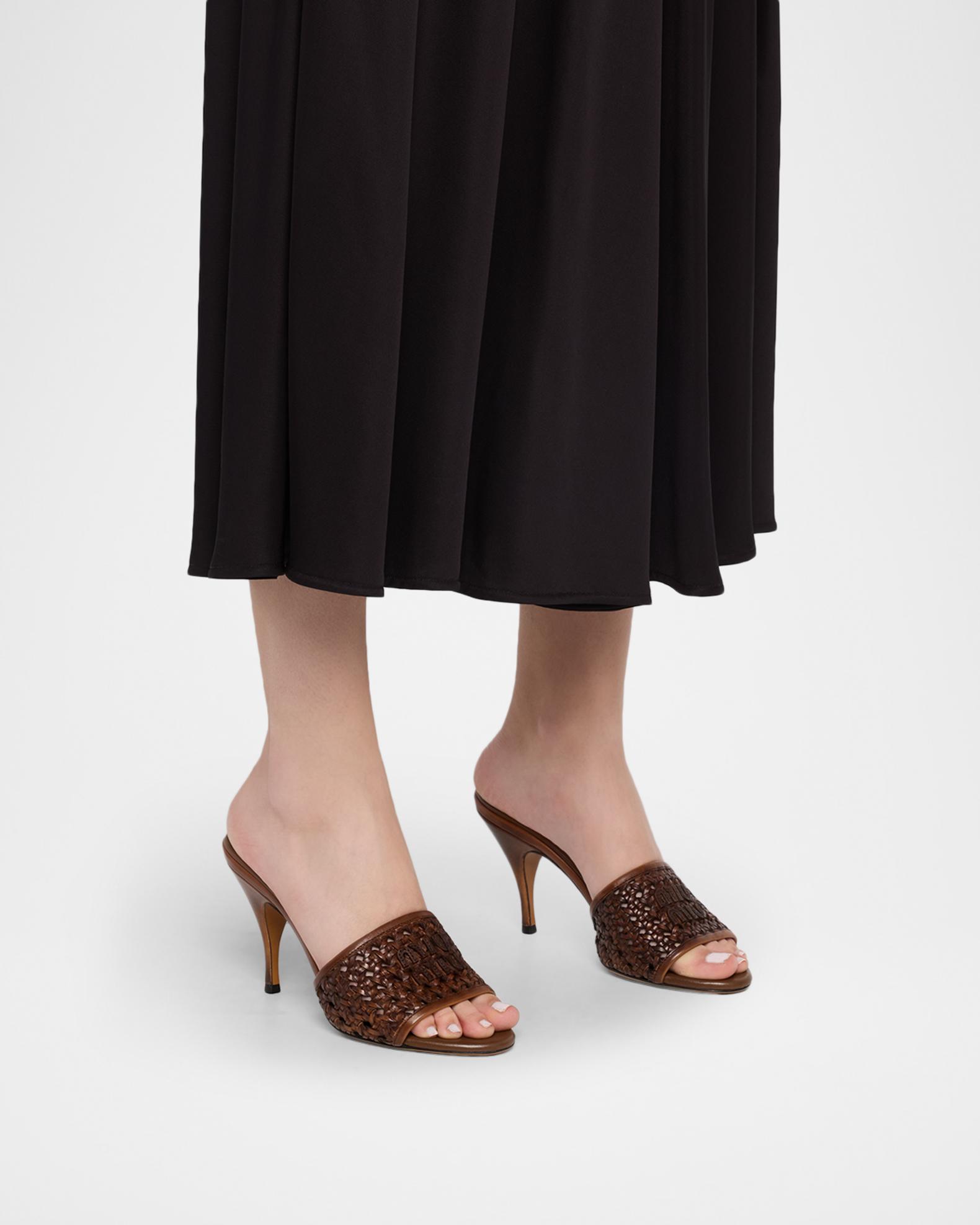 Miu Miu Woven Leather Stiletto Sandals | Neiman Marcus