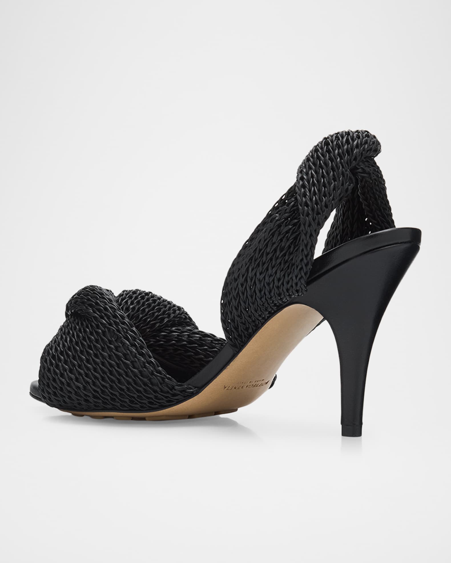 Bottega Veneta 90mm Grace Crochet Leather Sandals | Neiman Marcus
