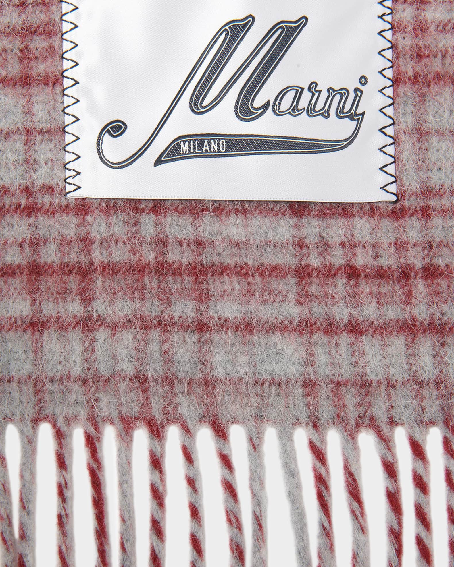 Marni Fringed Wool-Blend Scarf | Neiman Marcus