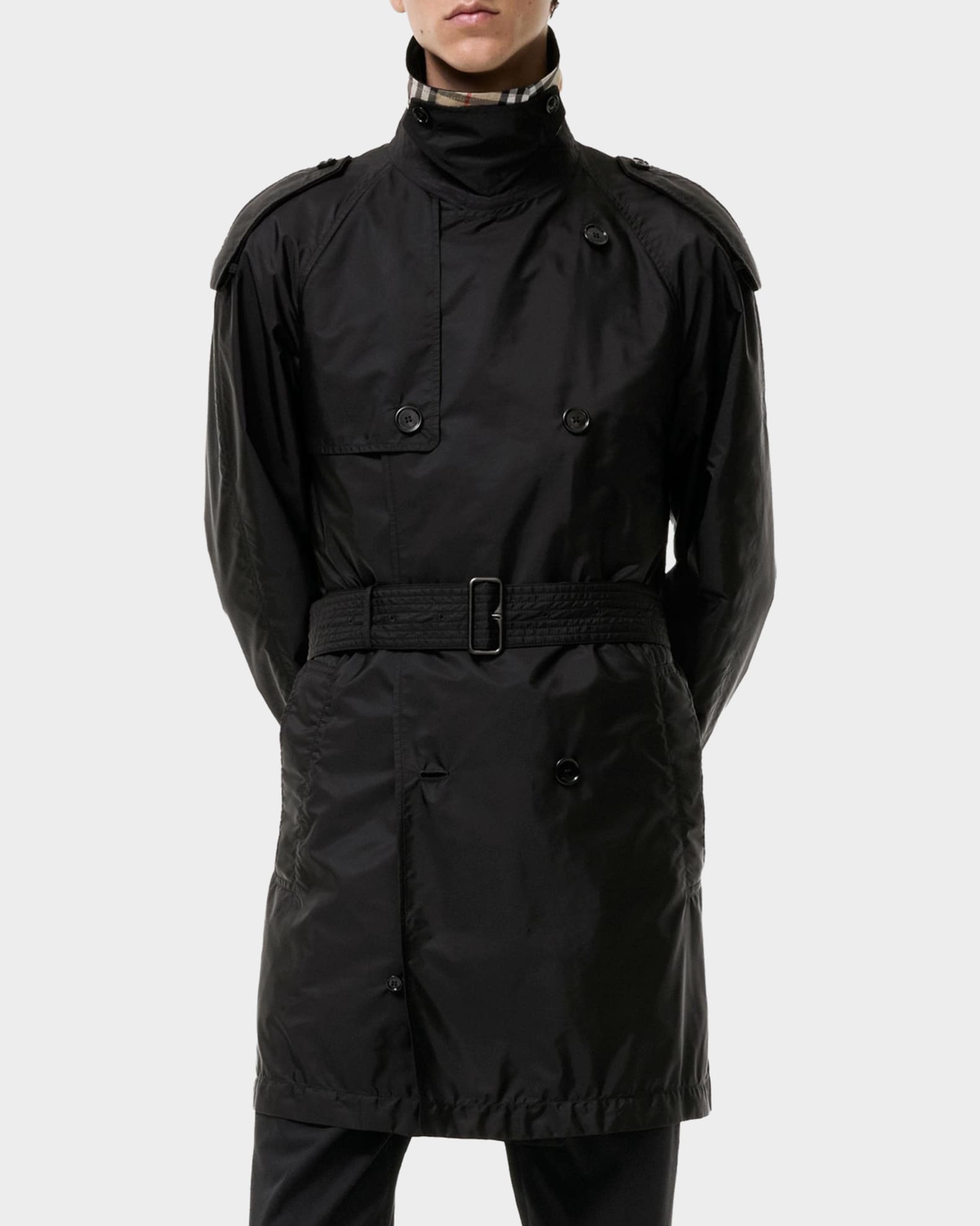 Burberry Men's Leadenham Nylon Trench Jacket | Neiman Marcus