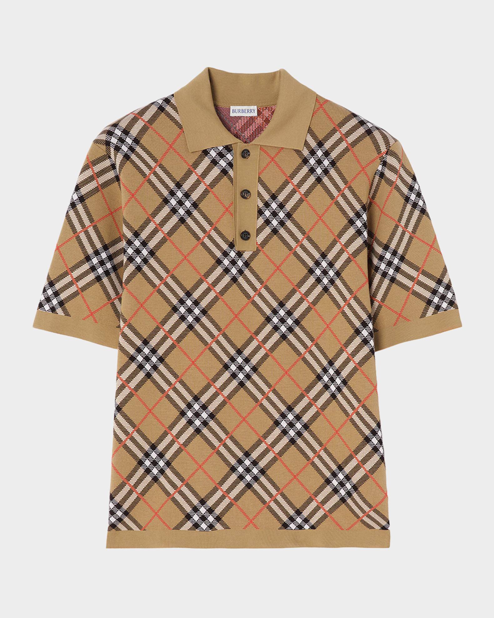 Burberry Men's Marlow Cotton Check Knit Polo Shirt | Neiman Marcus