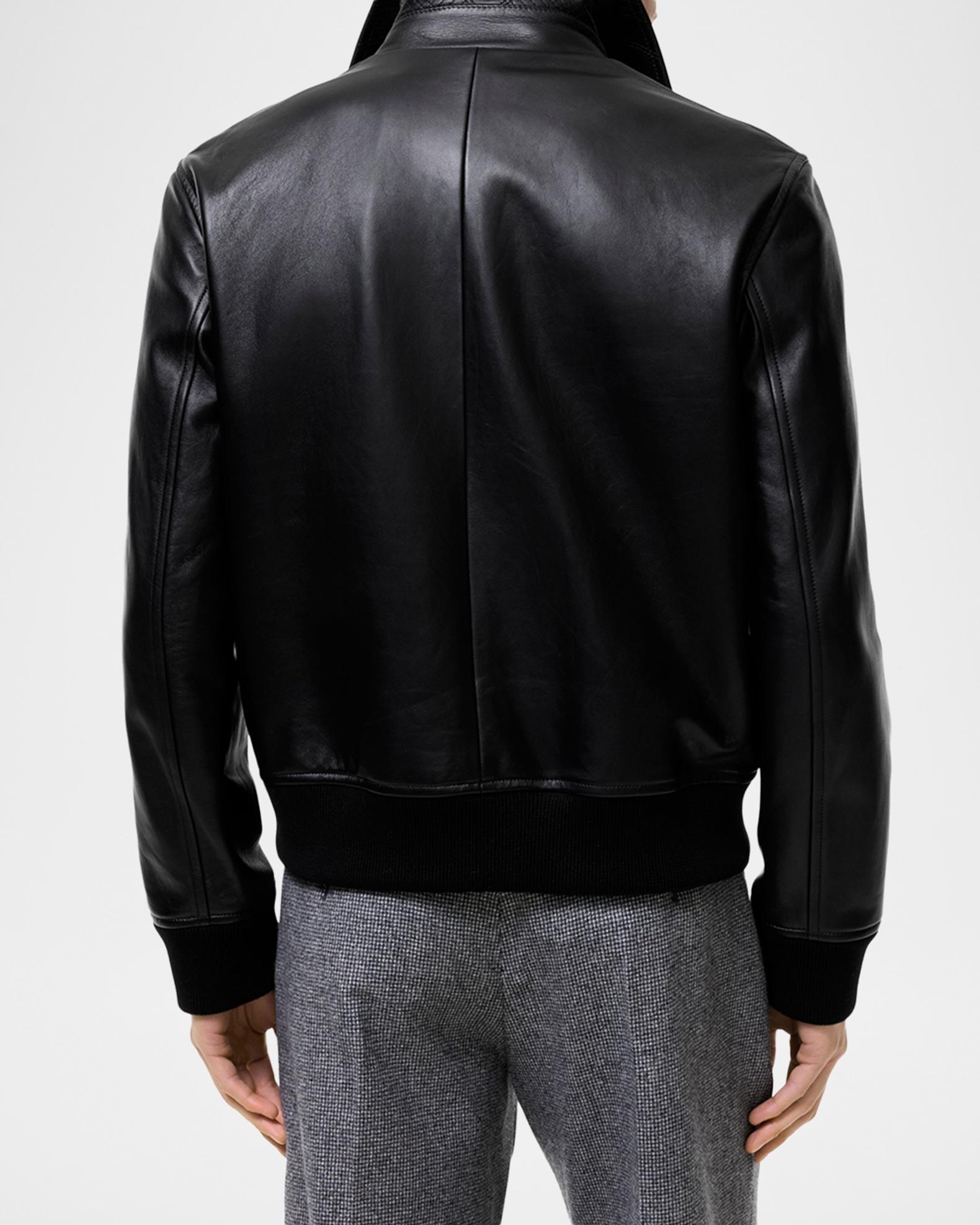 Burberry Men's Bloomsbury EKD Full-Zip Leather Jacket | Neiman Marcus