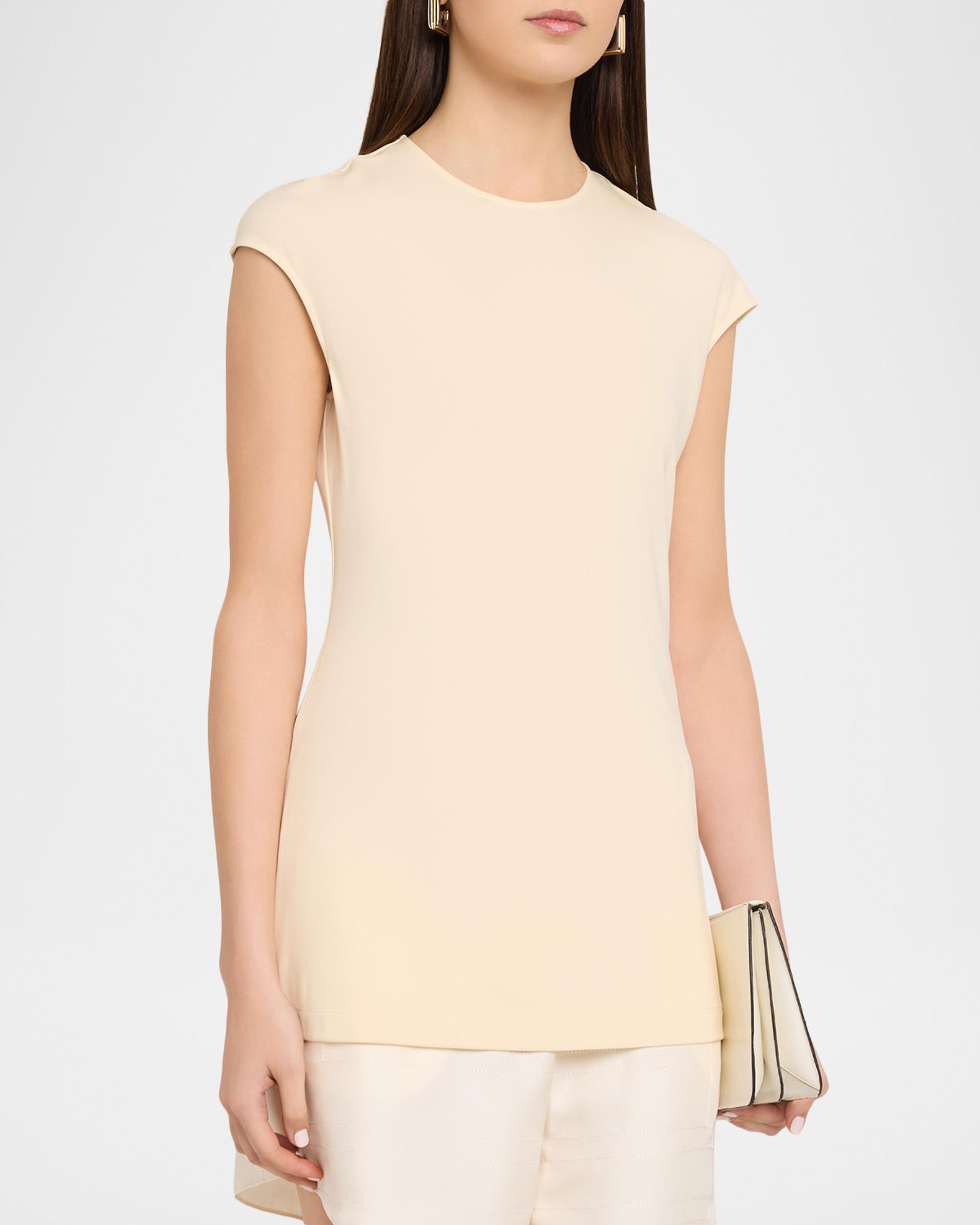 Toteme Everyday Cap-Sleeve Jersey Top | Neiman Marcus