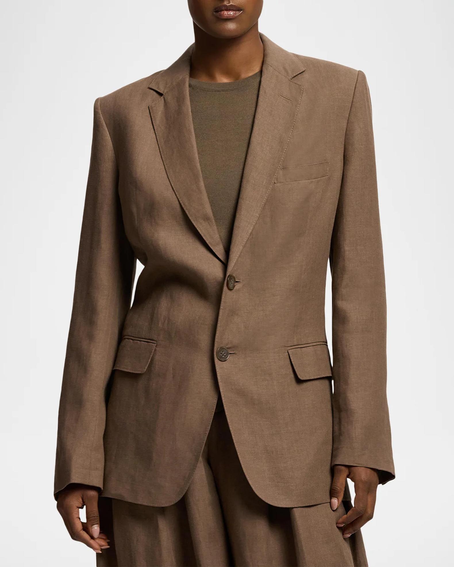 Ralph Lauren Marcy Linen Classic Jacket | Neiman Marcus