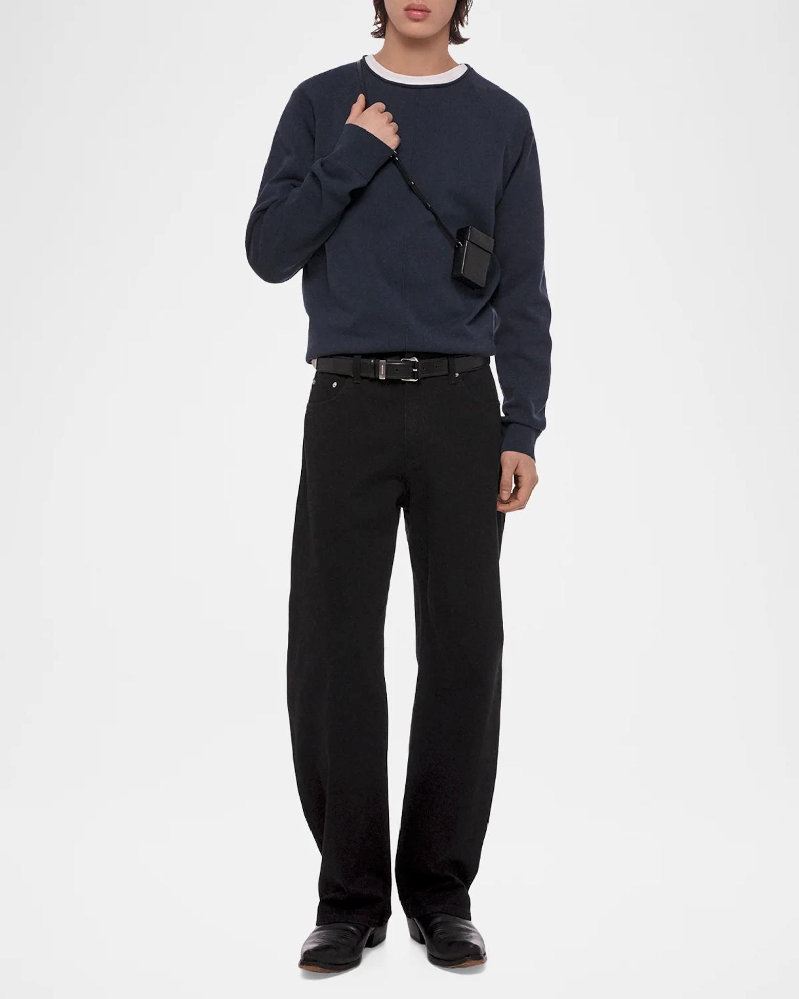 HELMUT LANG ニット イタリア製 ブラック ネイビー Helmut Lang Men's Cotton Raw-Edge Crewneck Sweater | Neiman Marcus