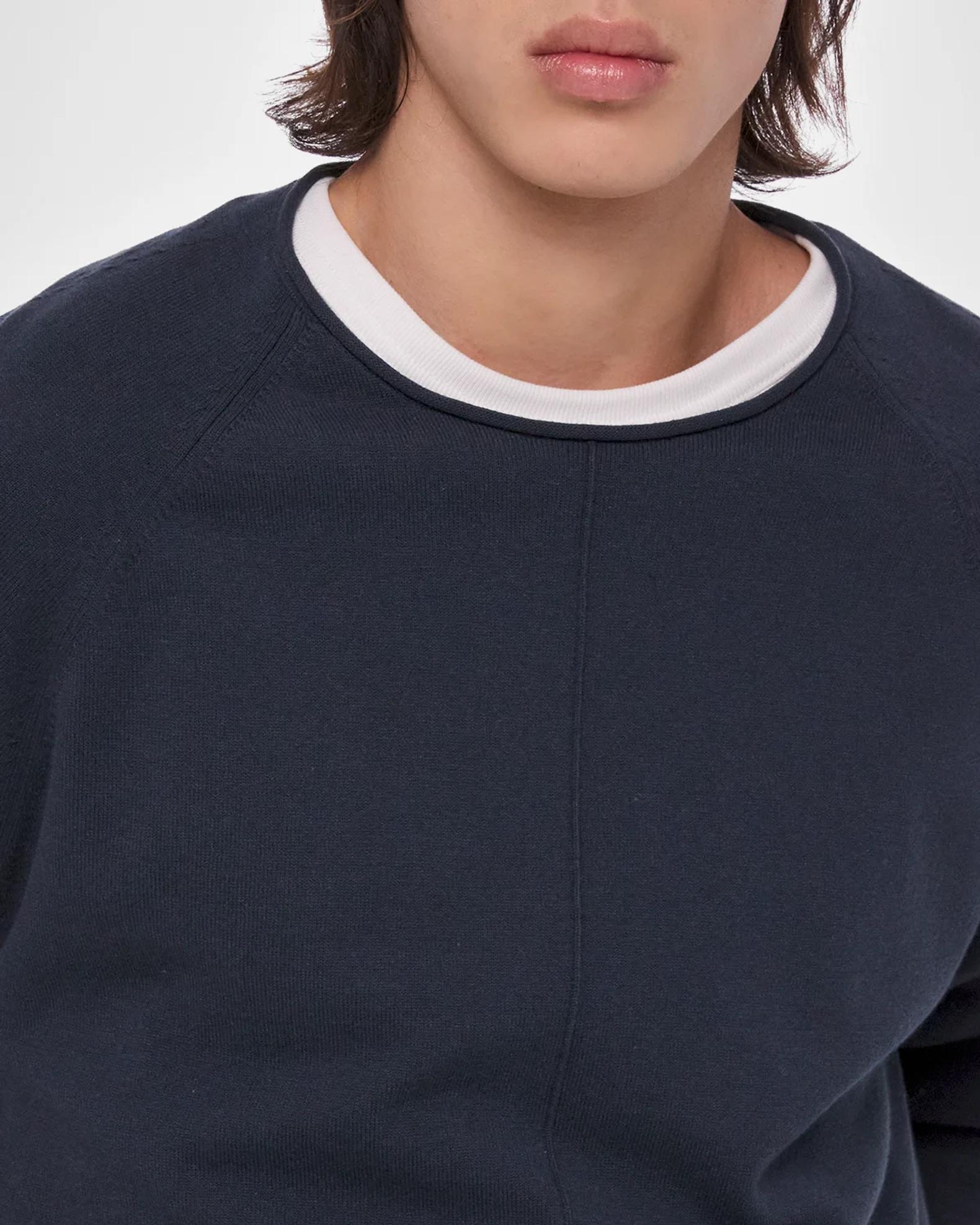 Helmut Lang Men's Cotton Raw-Edge Crewneck Sweater | Neiman Marcus