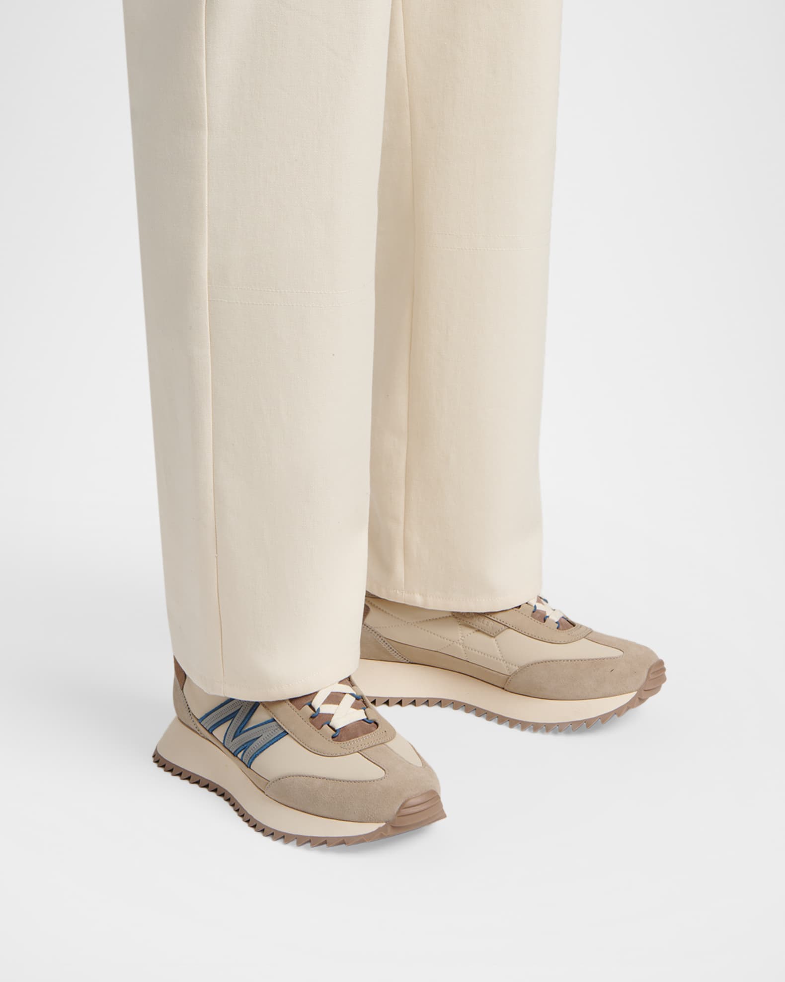 Moncler Men's Pacey2 Suede and Nubuck Low-Top Sneakers | Neiman Marcus