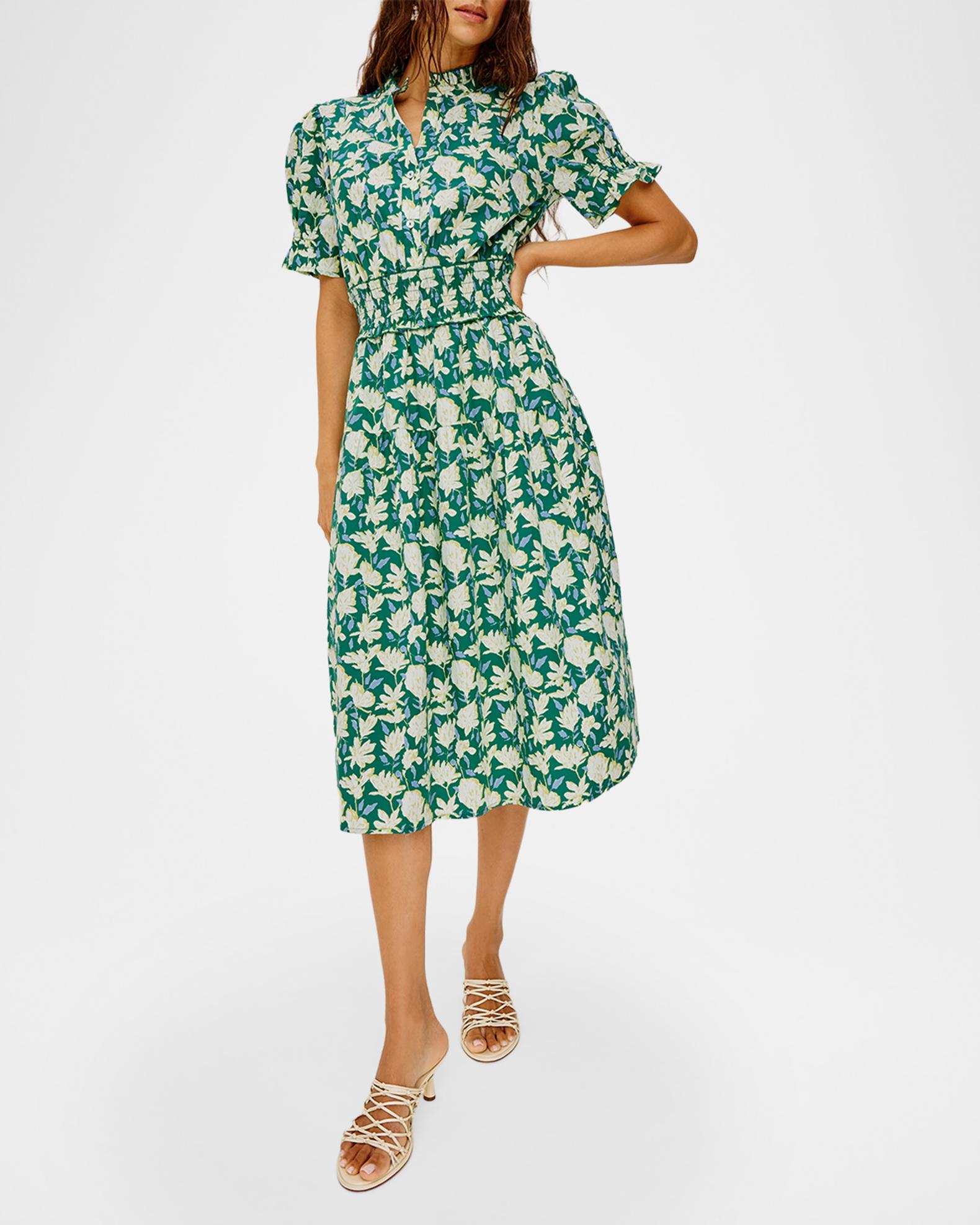 Rails Makayla Floral Cotton Midi Dress | Neiman Marcus