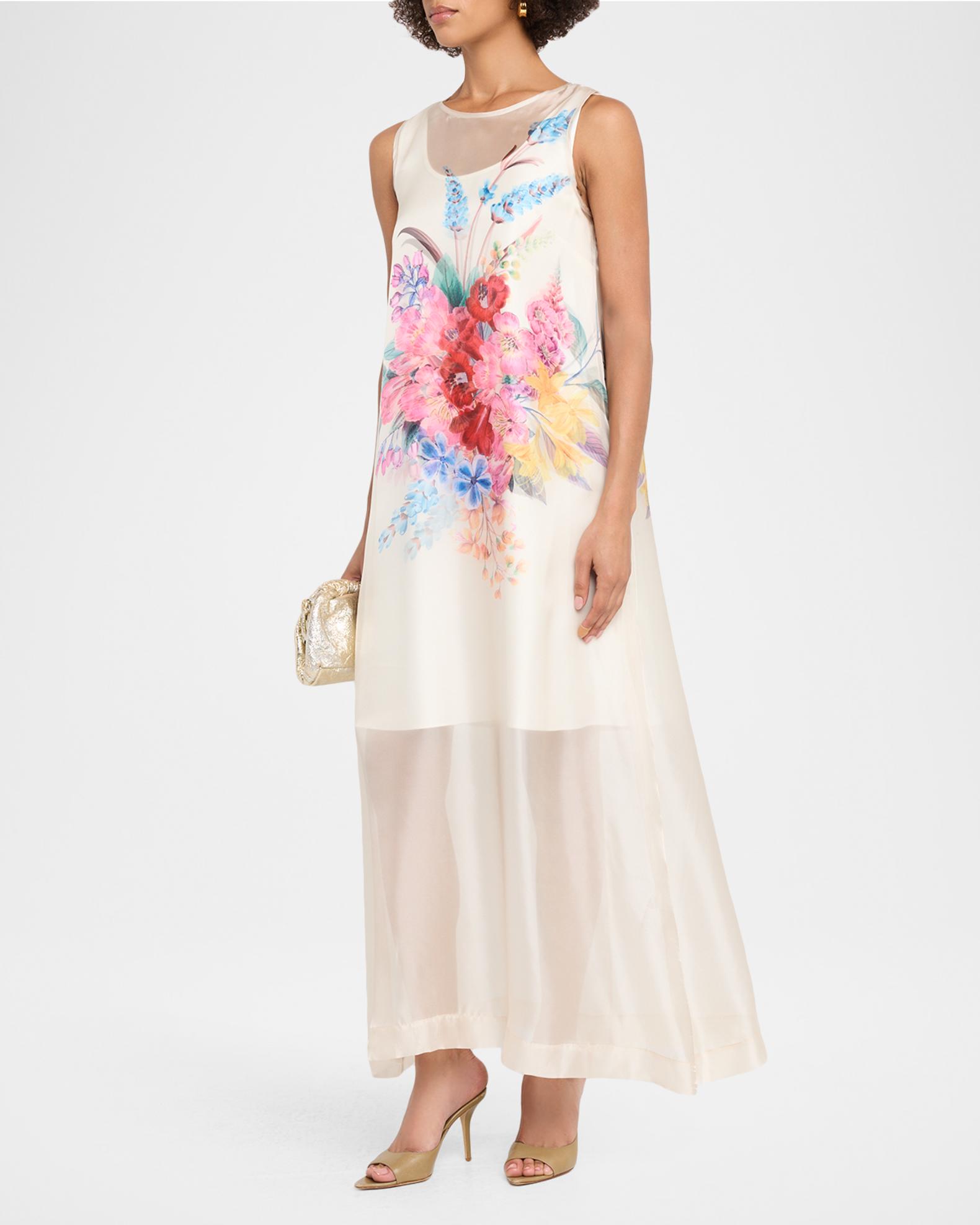 Elie Tahari Alexis Sleeveless Floral-Print Maxi Dress | Neiman Marcus