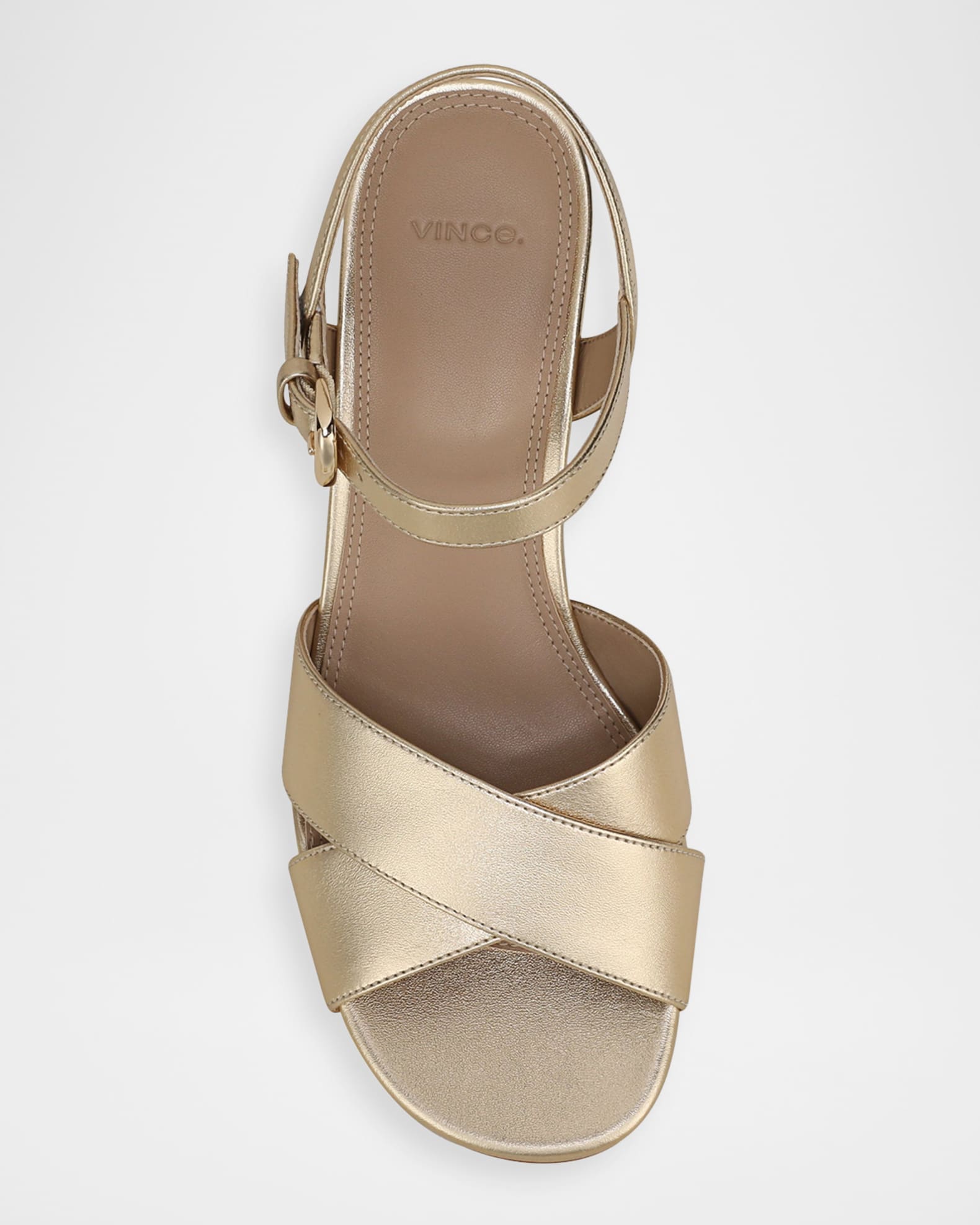 Vince 80mm Ericka Metallic Leather Platform Sandals | Neiman Marcus