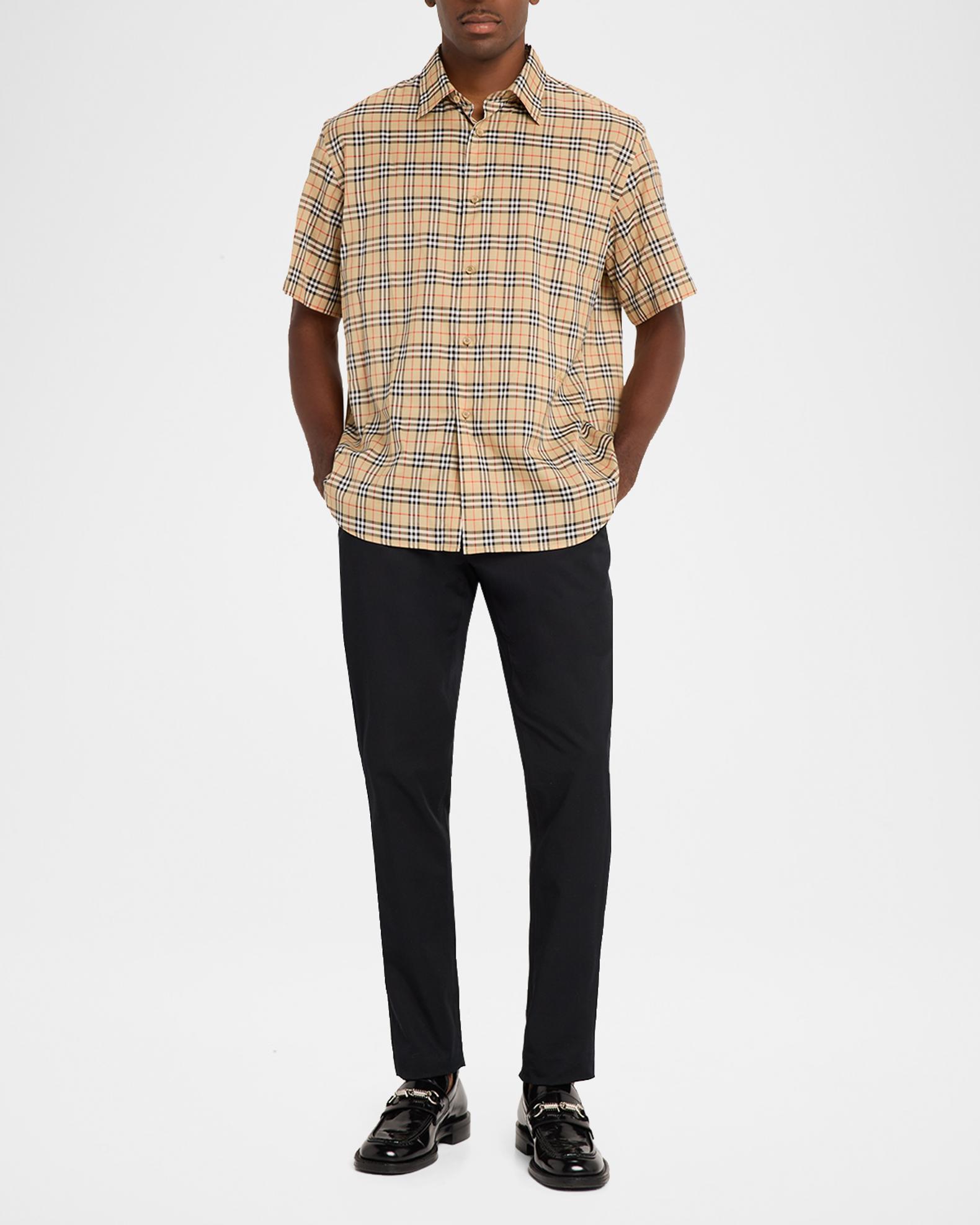 Burberry Men's Radmar Cotton Check Short-Sleeve Shirt | Neiman Marcus