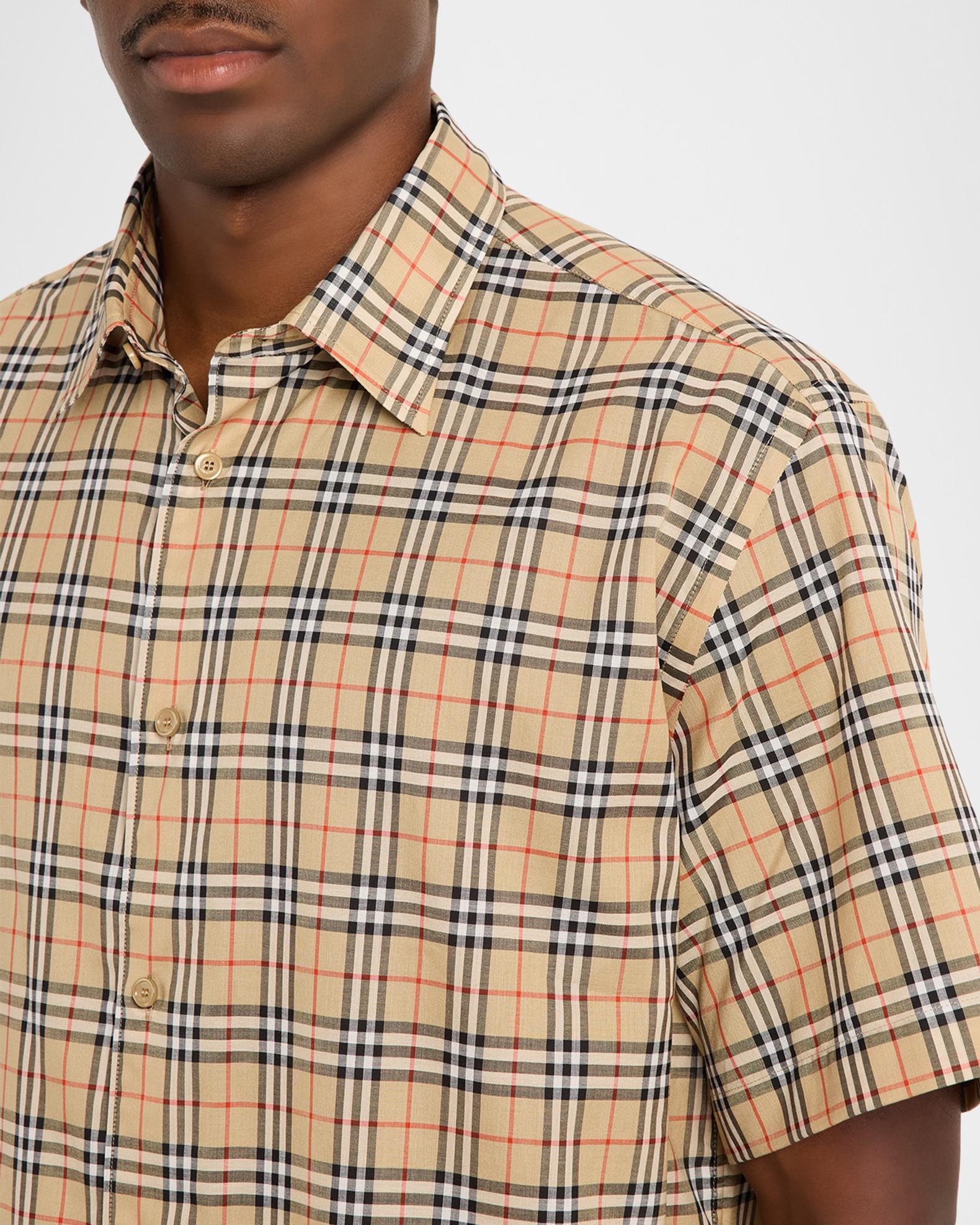 Burberry Men's Radmar Cotton Check Short-Sleeve Shirt | Neiman Marcus