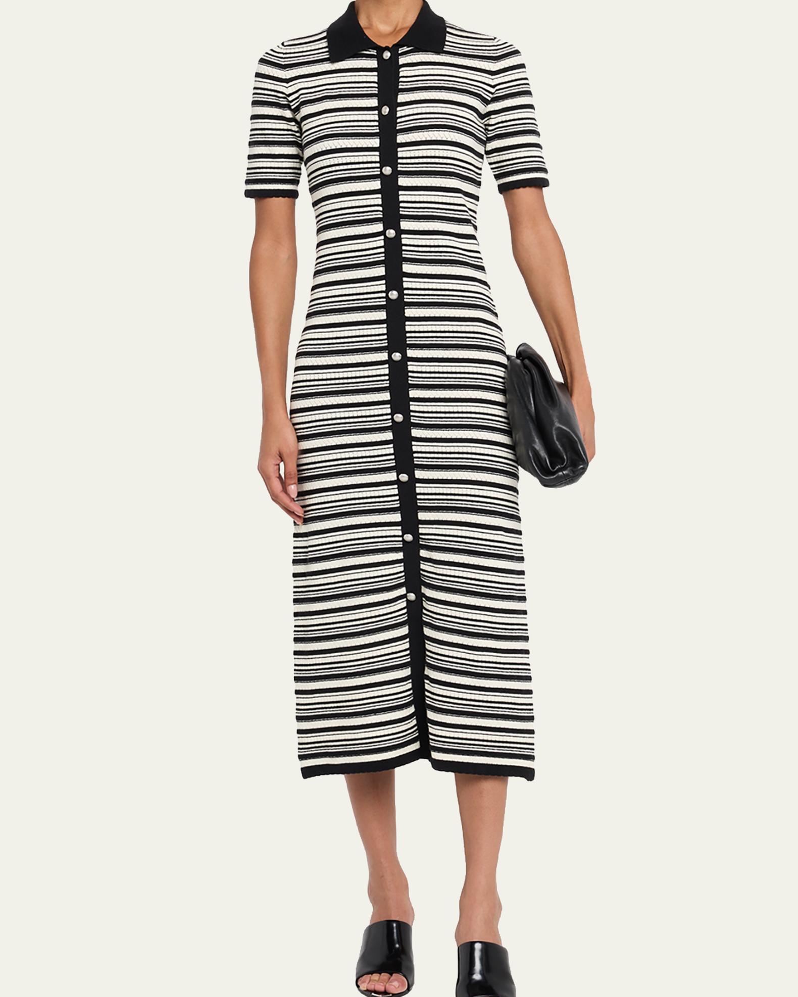 arlie striped midi knit dresses Elie Tahari The Lucine Sweater Dress White